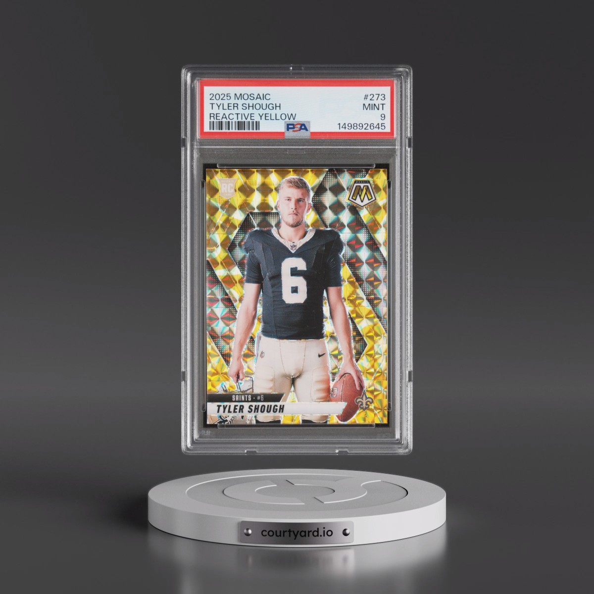 2025 Panini Mosaic #273 Tyler Shough - Reactive Yellow (PSA 9 MINT)