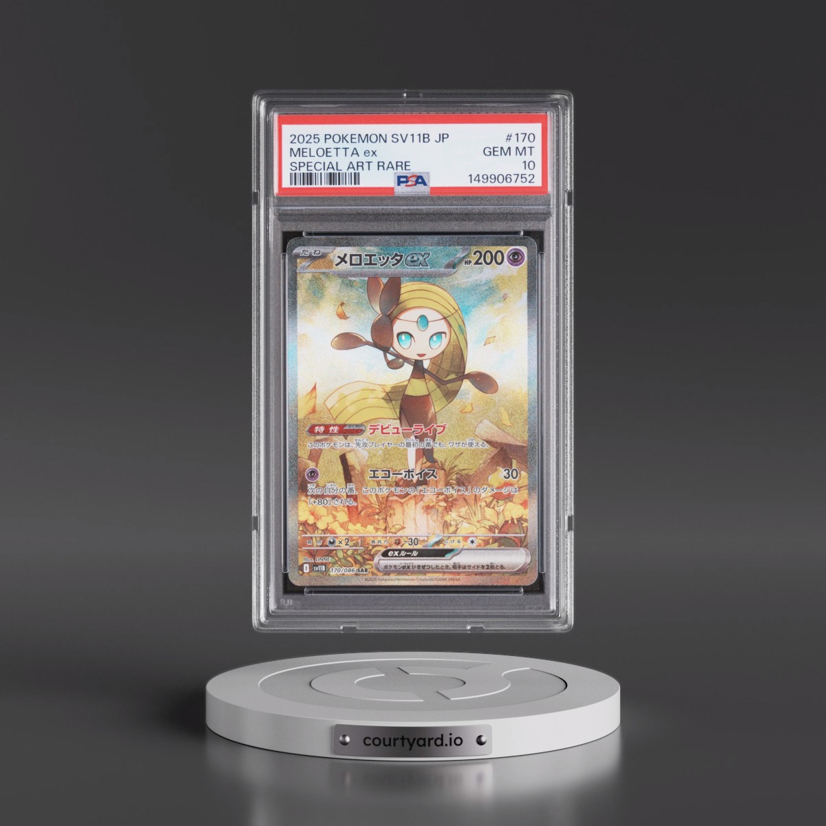 2025 Pokémon Sv11b-Black Bolt #170 Meloetta EX - Holo Special Art Rare (PSA 10 GEM MINT)