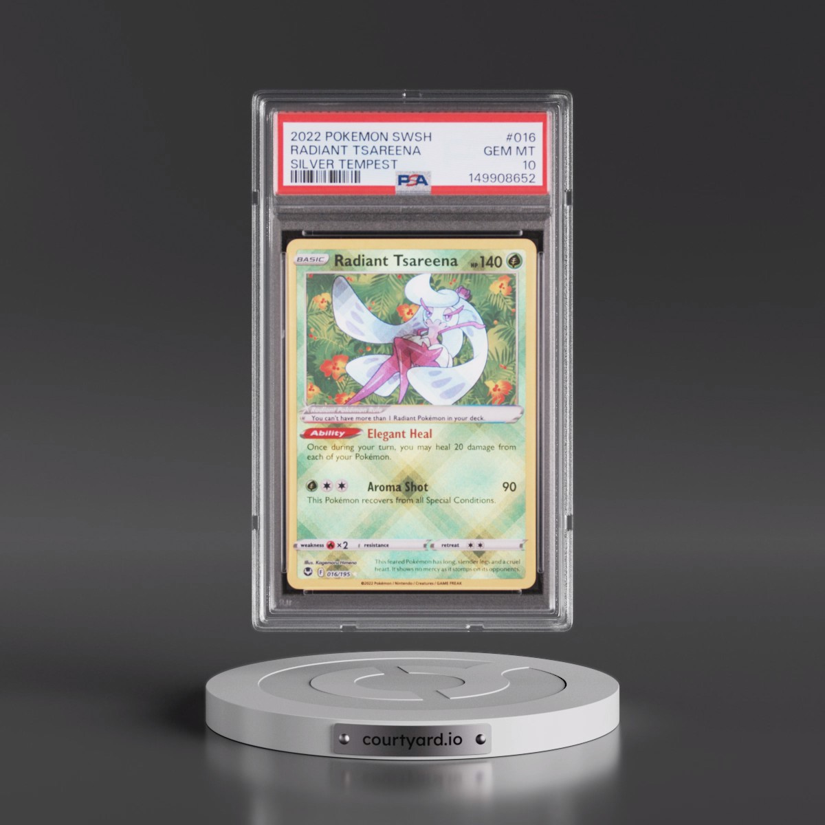 2022 Pokémon Sword & Shield Silver Tempest #016 Radiant Tsareena - Holo (PSA 10 GEM MINT)