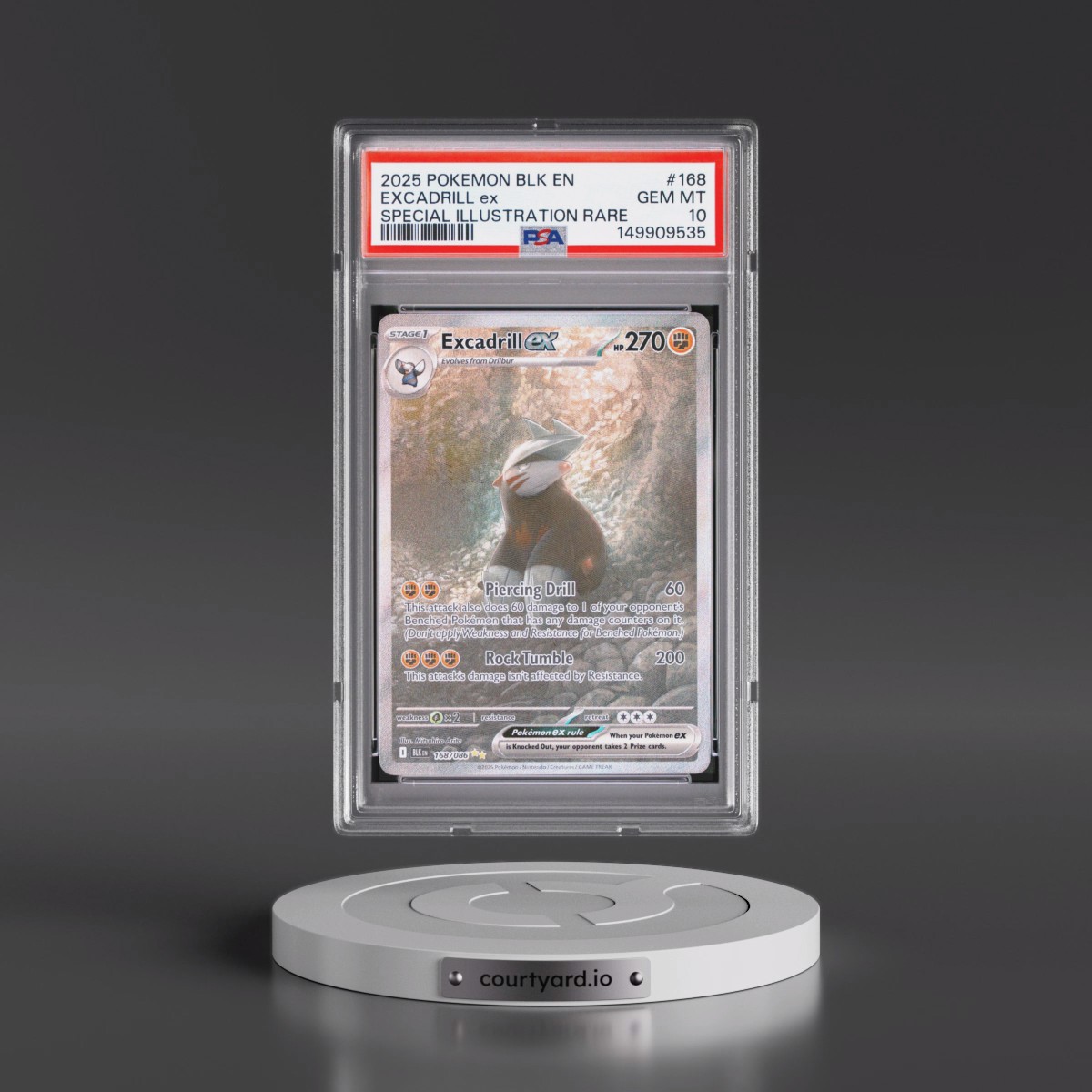 2025 Pokémon Blk EN-Black Bolt #168 Excadrill EX - Holo Special Illustration Rare (PSA 10 GEM MINT)