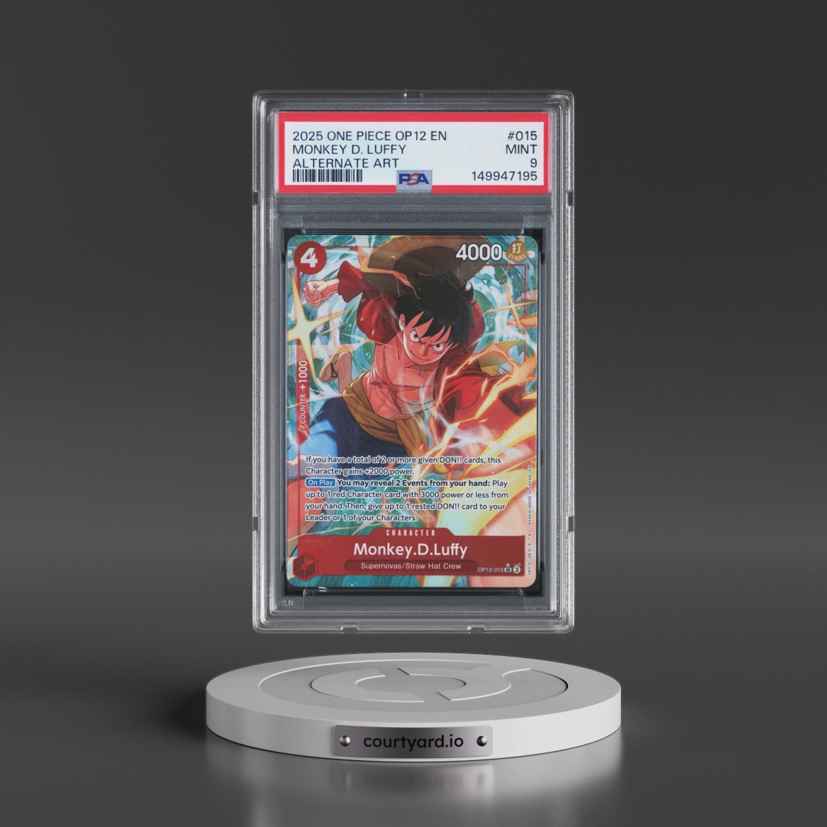 2025 One Piece OP12-Legacy of the Master #015 Monkey D. Luffy - Alternate Art (PSA 9 MINT)