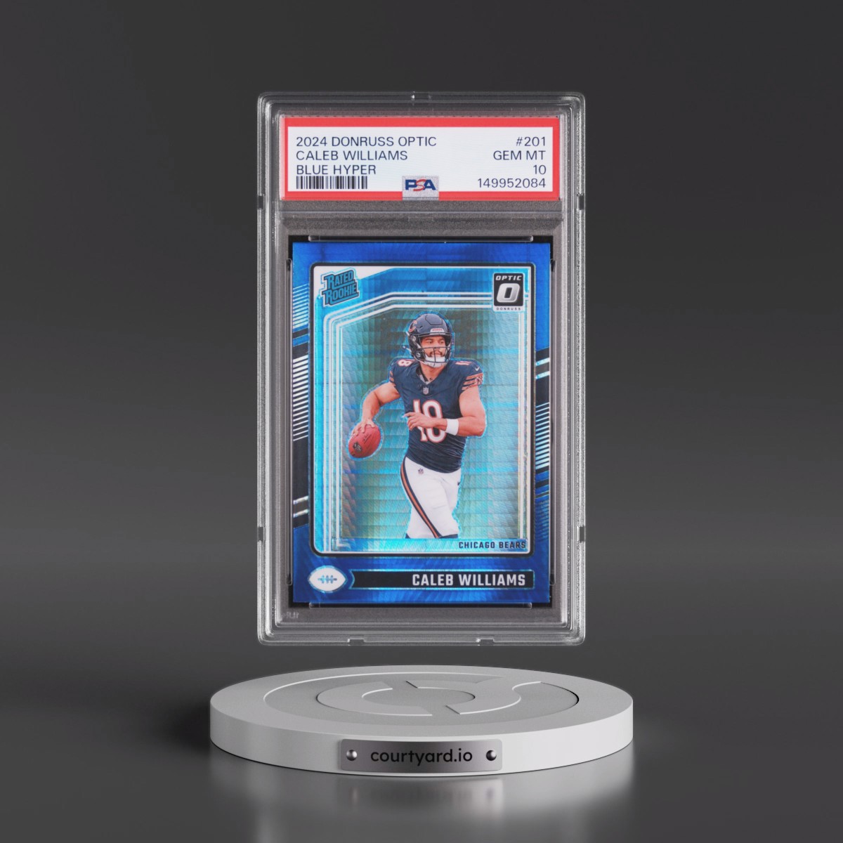 2024 Panini Donruss Optic Caleb Williams - Blue Hyper #201 PSA 10