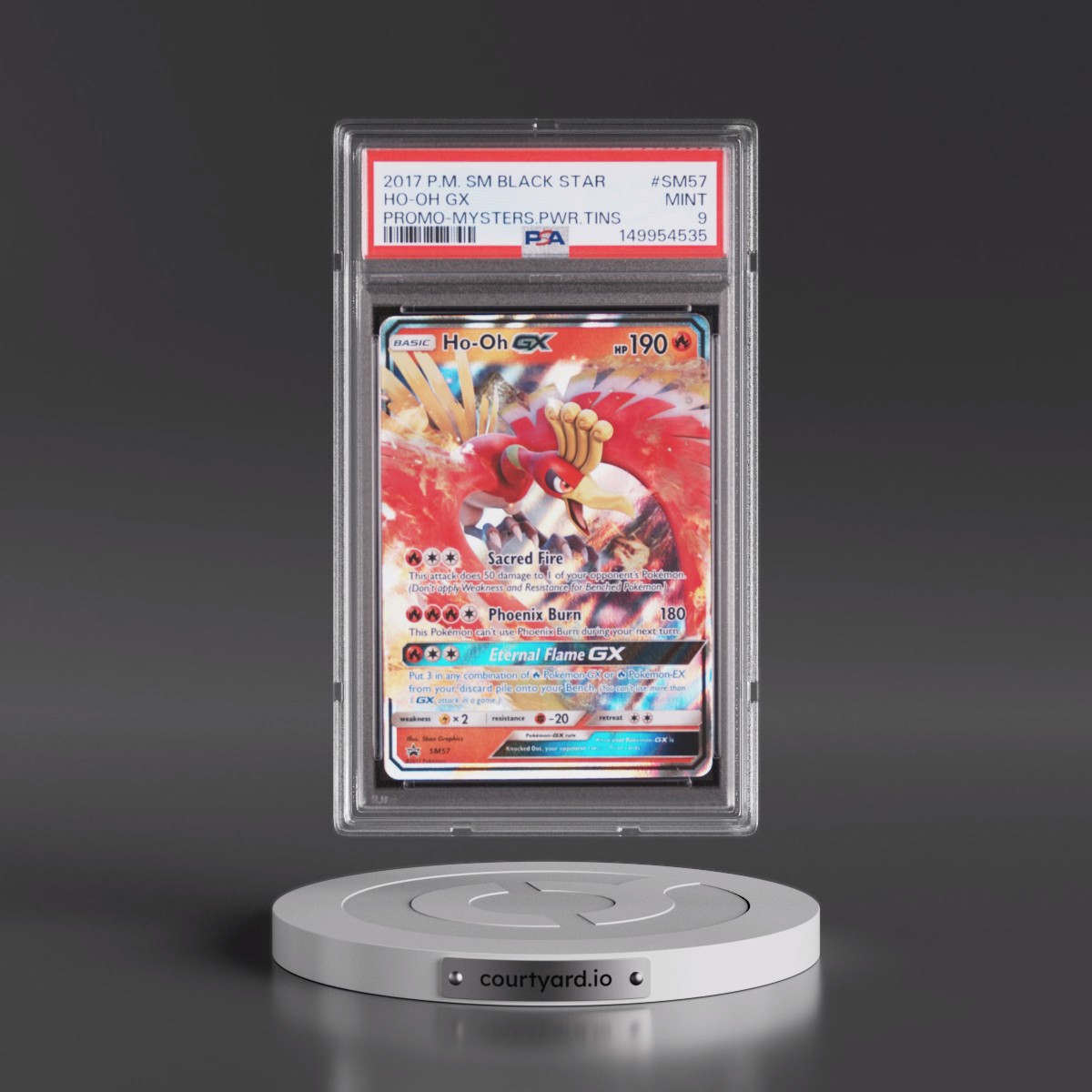 2017 Pokémon SM Black Star Promo #SM57 HO-Oh GX - Holo Mysterious Powers Tins (PSA 9 MINT)