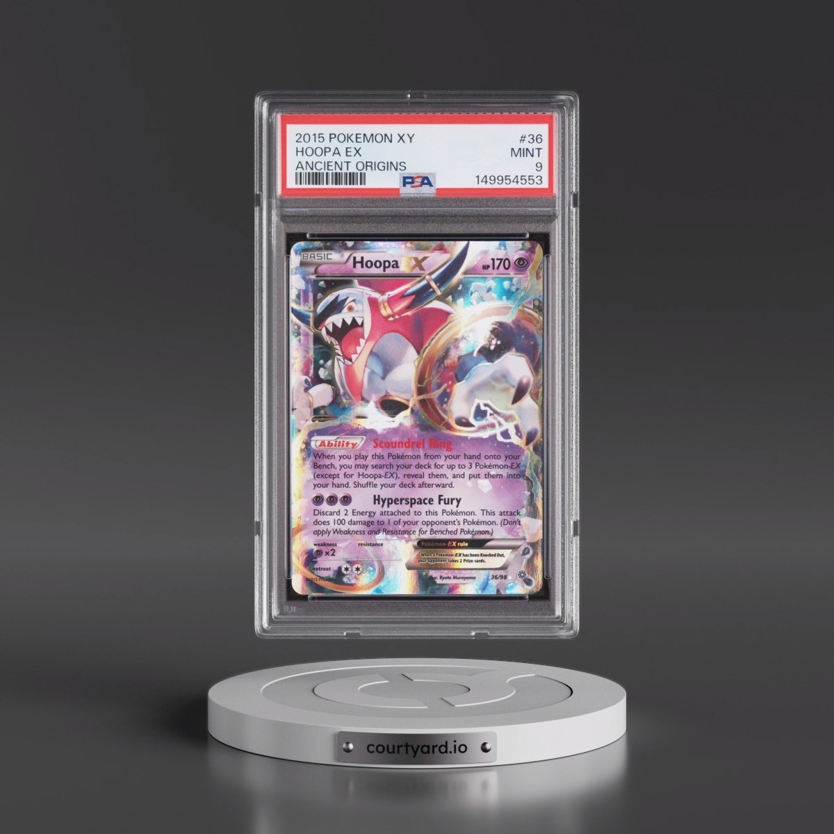 2015 Pokémon XY Ancient Origins #36 Hoopa EX - Holo (PSA 9 MINT)