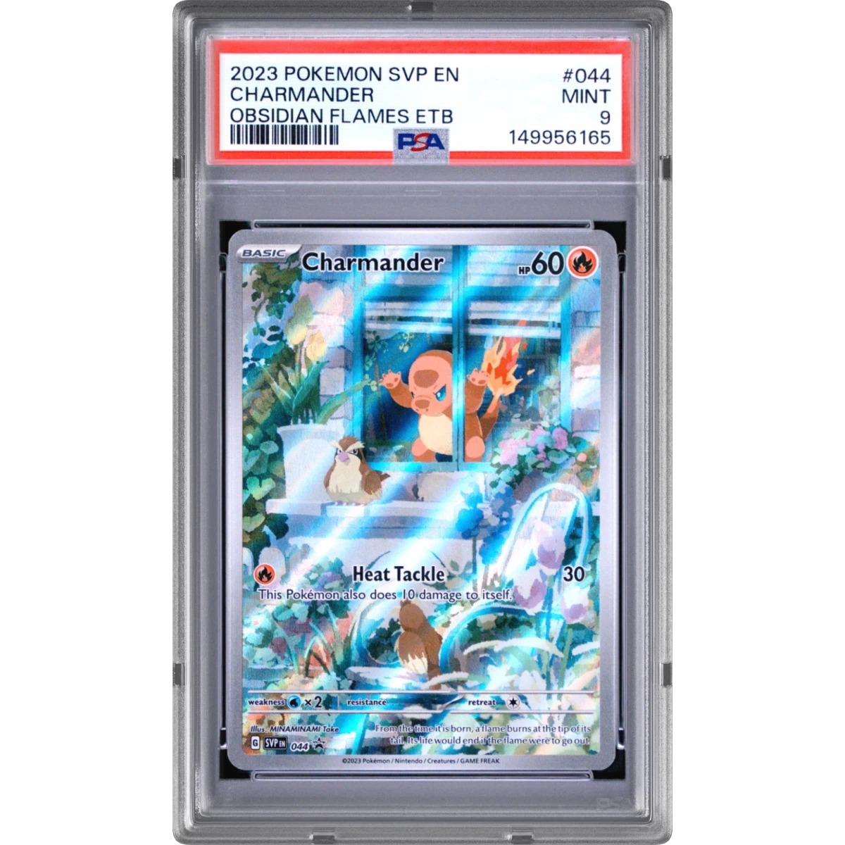 2023 Pokémon Svp EN-SV Black Star Promo #044 Charmander - Obsidian Flames Elite Trainer Box (PSA 9 MINT)