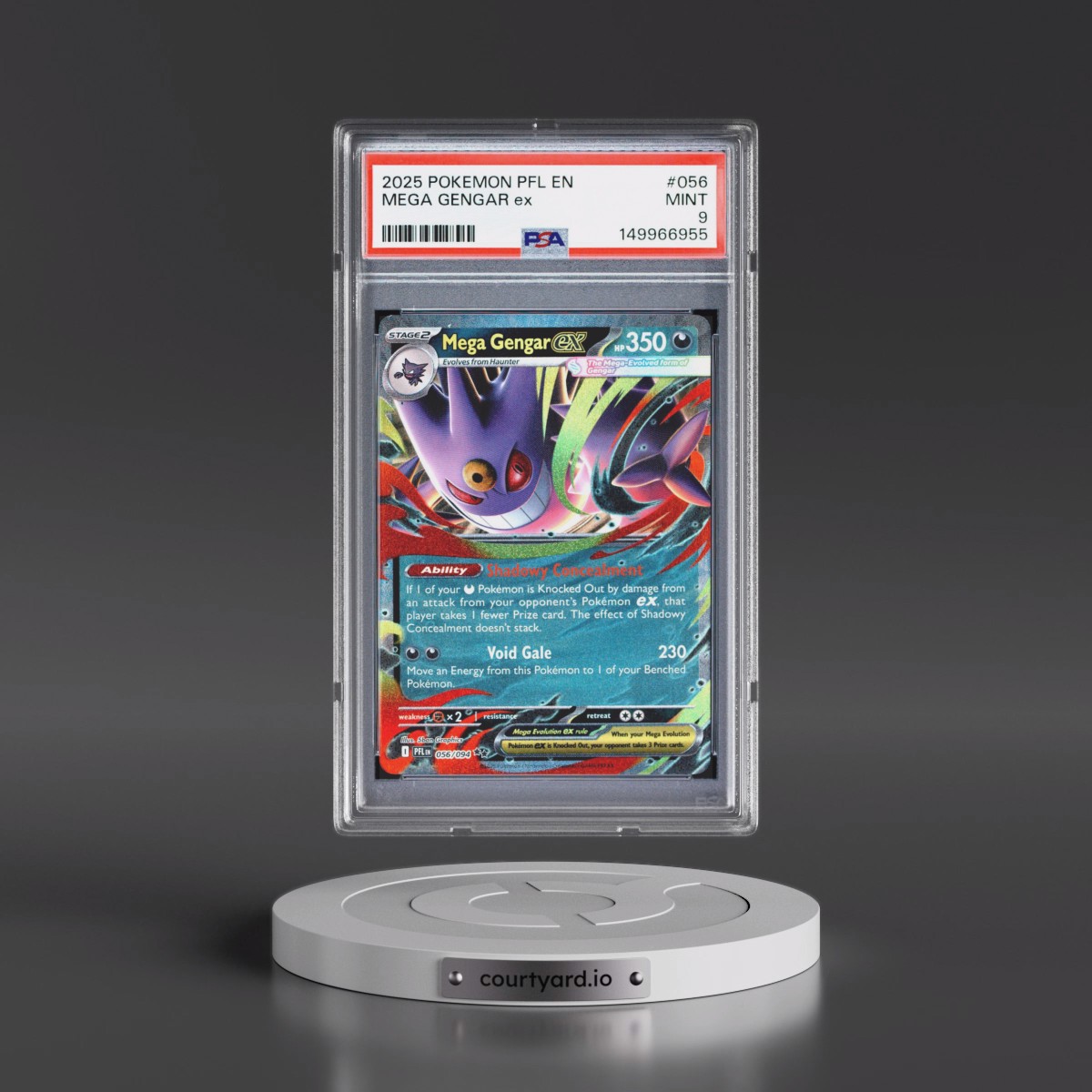 2025 Pokémon Pfl EN-Phantasmal Flames #056 Mega Gengar EX - Holo (PSA 9 MINT)