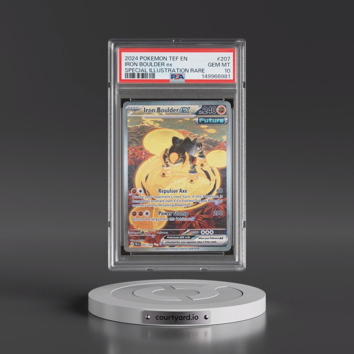 2024 Pokémon Tef EN-Temporal Forces #207 Iron Boulder EX - Holo Special Illustration Rare (PSA 10 GEM MINT)