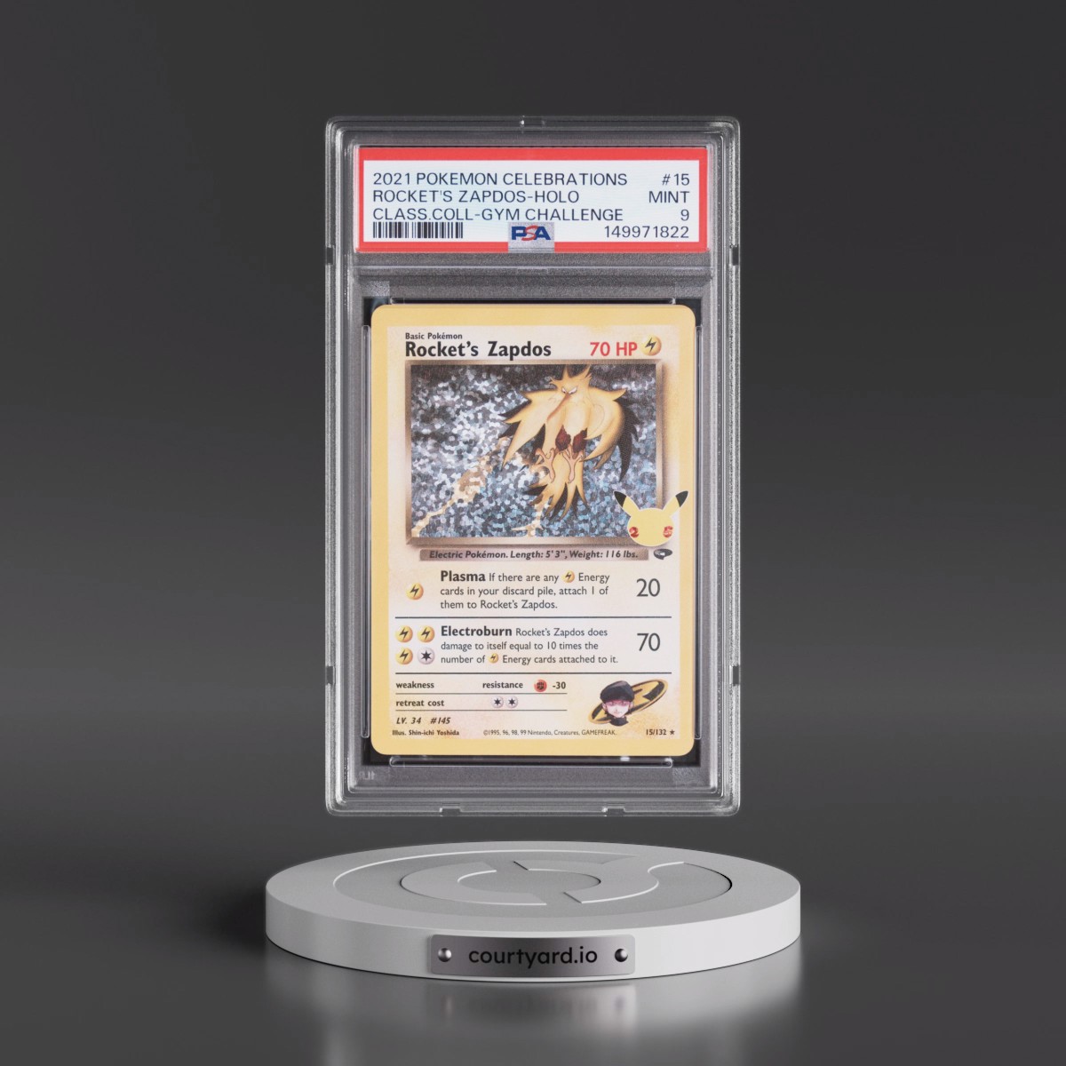 2021 Pokémon Celebrations Classic Collection #15 Rocket's Zapdos - Holo (PSA 9 MINT)