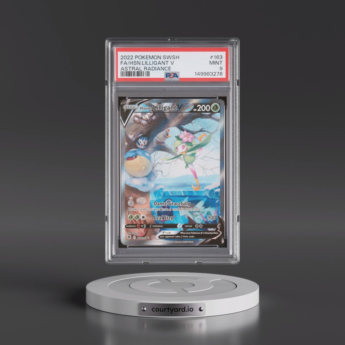 2022 Pokémon Sword & Shield Astral Radiance #163 Hisuian Lilligant V - Holo Full Art (PSA 9 MINT)