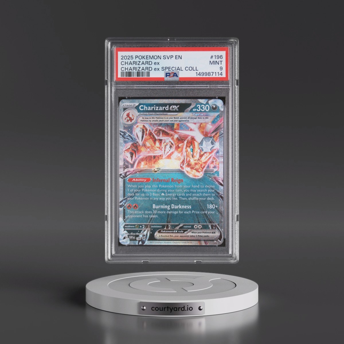 2025 Pokémon Svp EN-SV Black Star Promo #196 Charizard EX - Holo Charizard EX Special Collection (PSA 9 MINT)