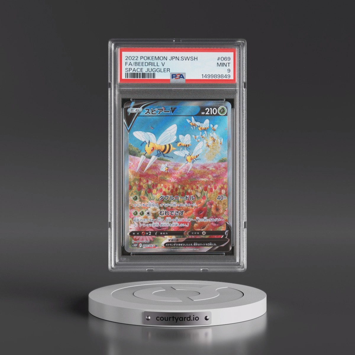 2022 Pokémon Sword & Shield Space Juggler #069 Beedrill V - Holo Full Art (PSA 9 MINT)