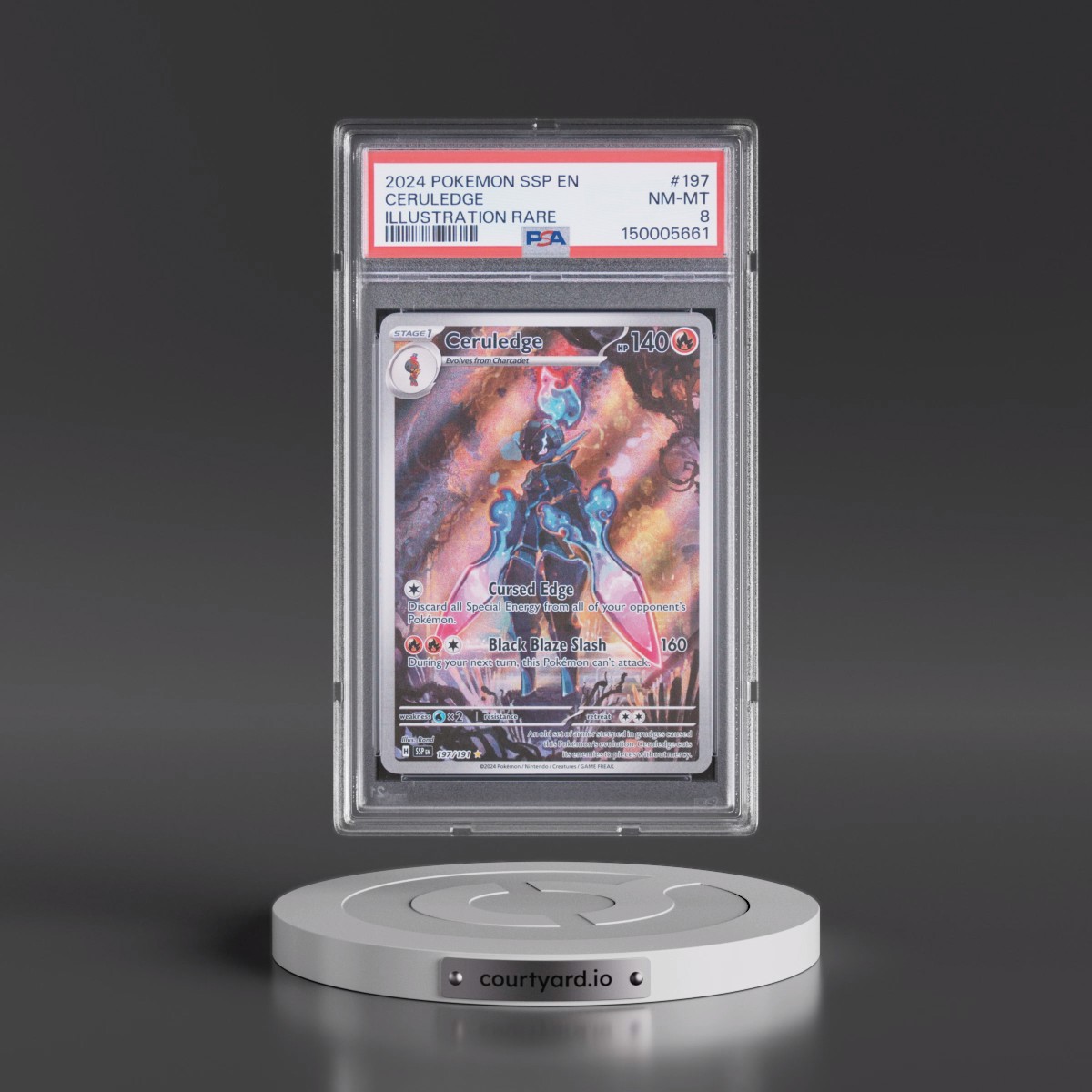 2024 Pokémon Ssp EN-Surging Sparks #197 Ceruledge - Illustration Rare (PSA 8 NM-MT)