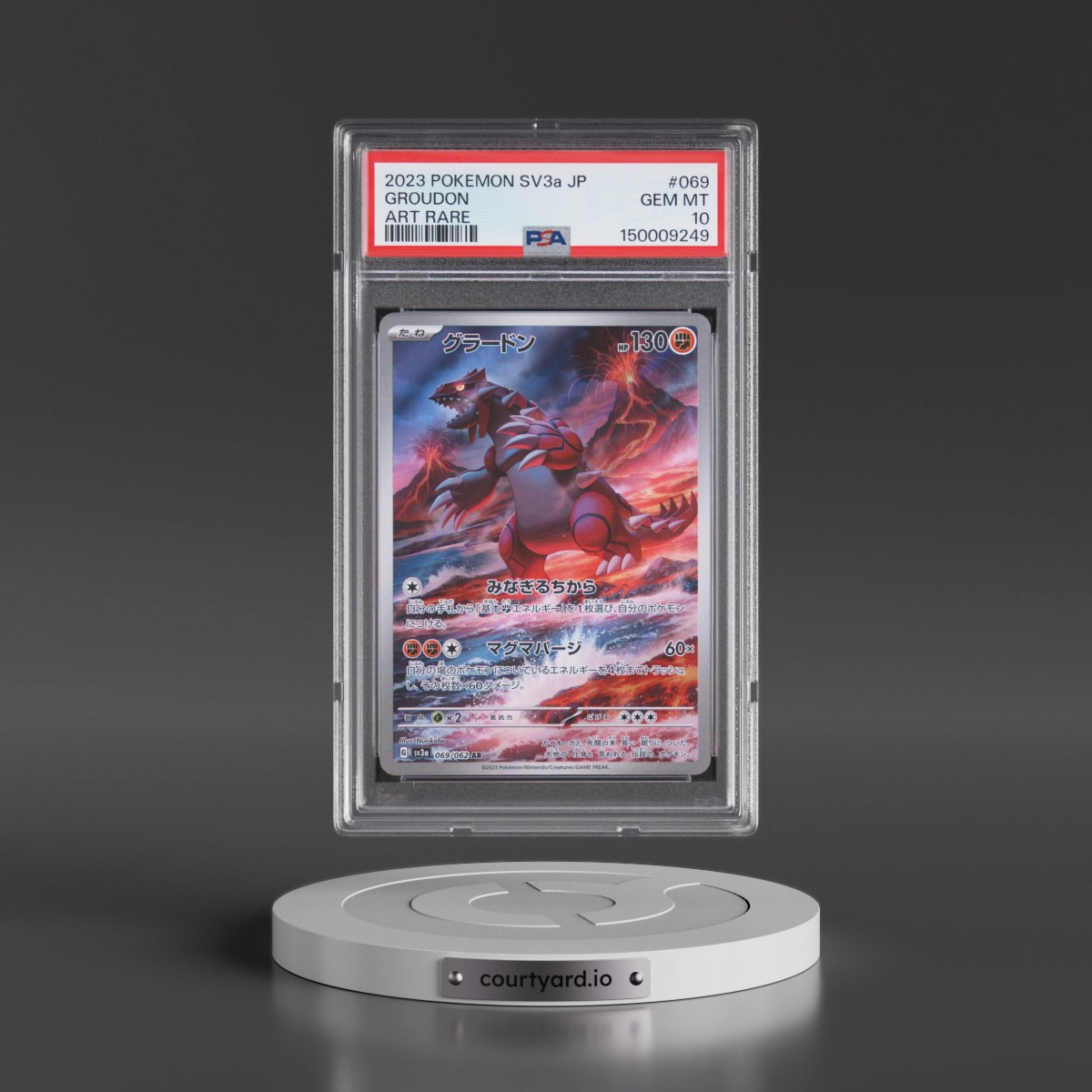2023 Pokémon Sv3a-Raging Surf #069 Groudon - Art Rare (PSA 10 GEM MINT)