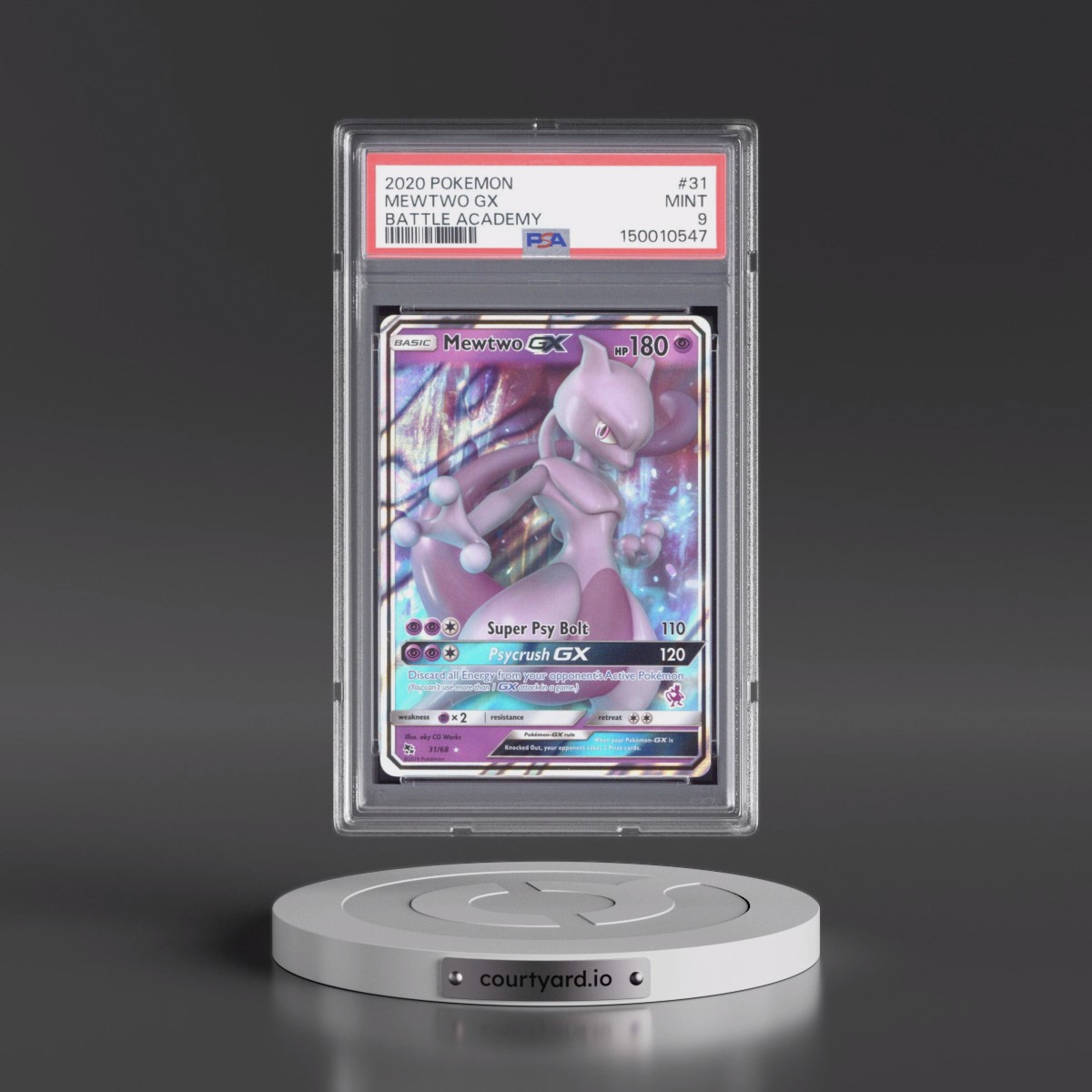 2020 Pokémon Battle Academy #31 Mewtwo GX - Holo (PSA 9 MINT)