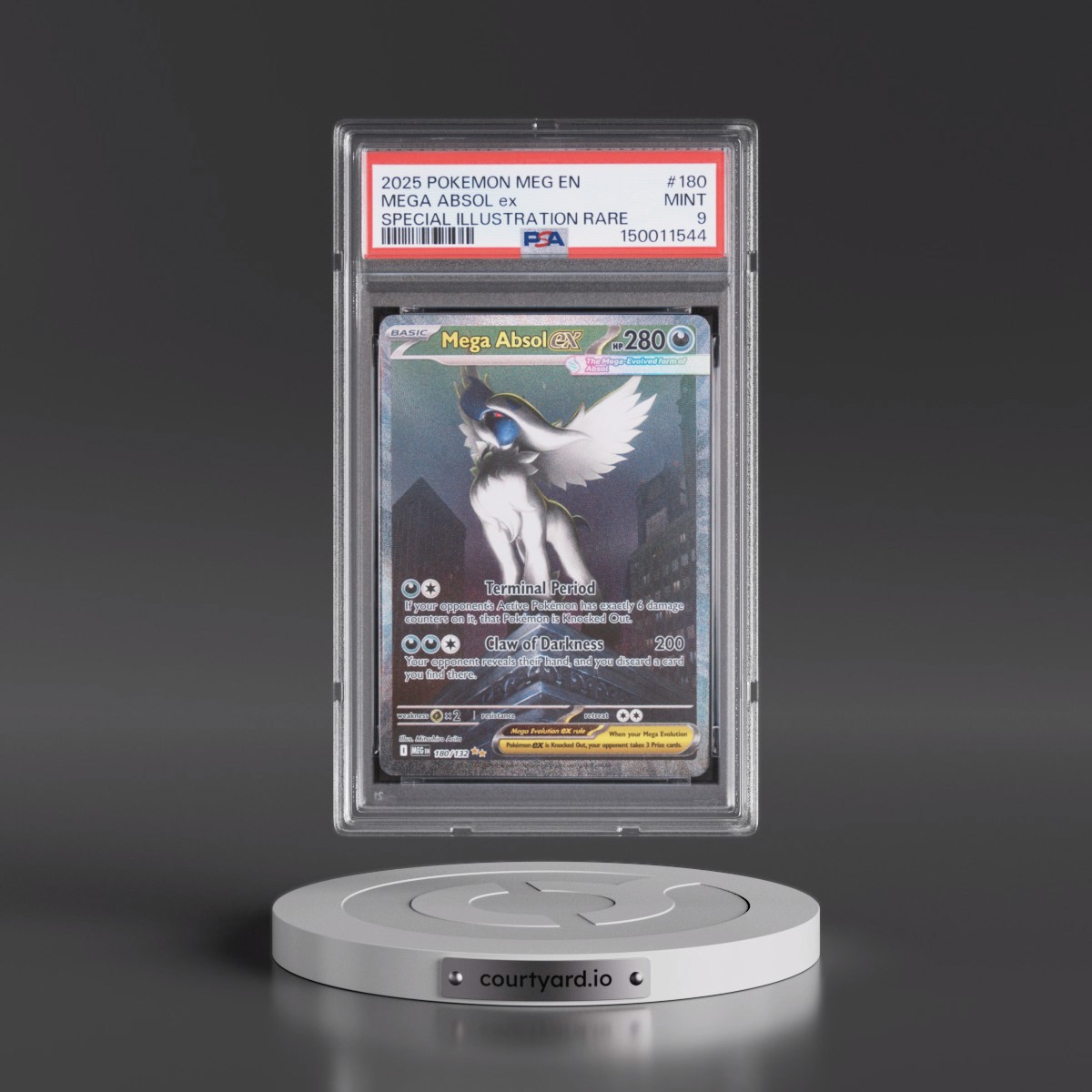 2025 Pokémon Meg EN-Mega Evolution Mega Absol EX - Holo Special Illustration Rare #180 PSA 9