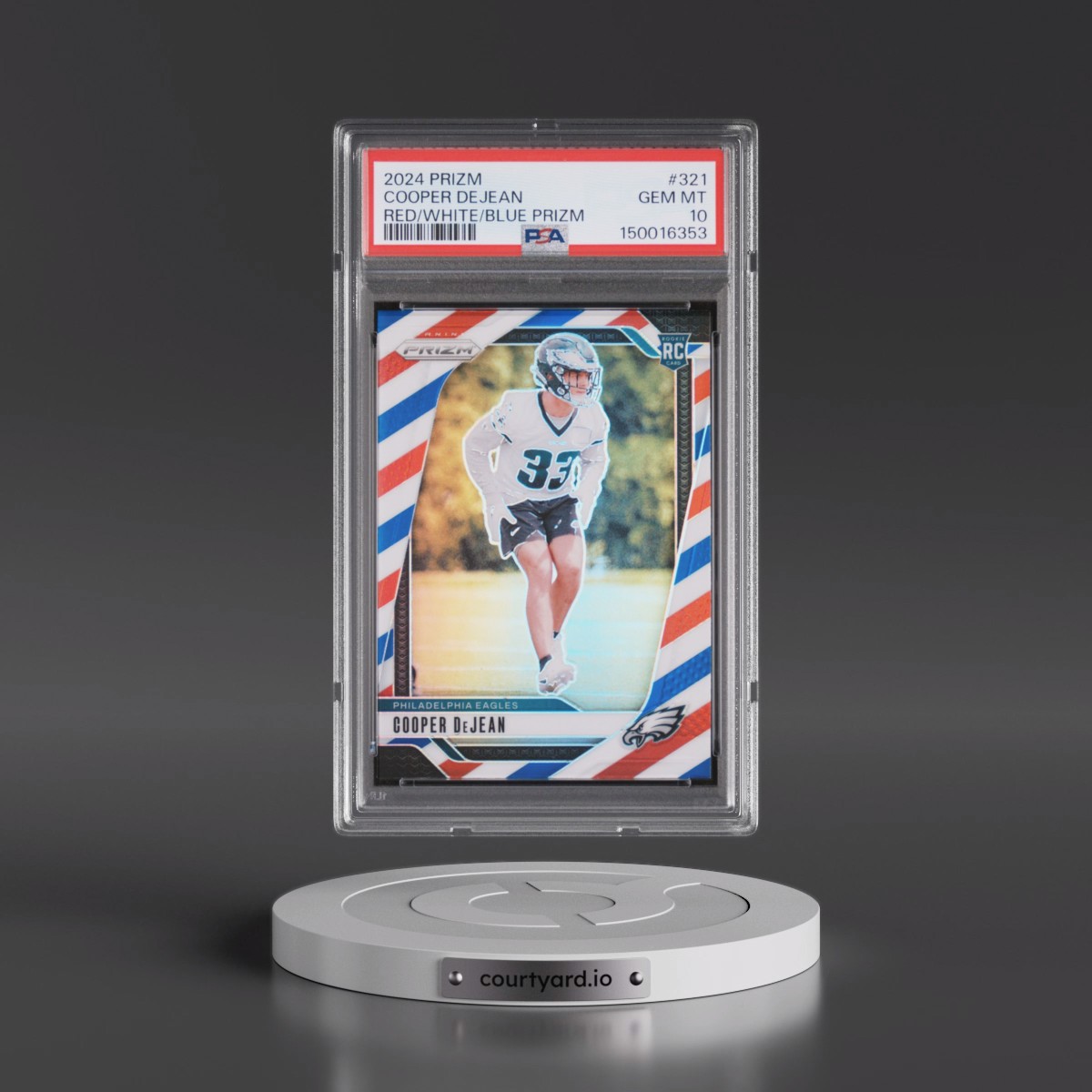 2024 Panini Prizm #321 Cooper Dejean - Red/White/Blue Prizm (PSA 10 GEM MINT)