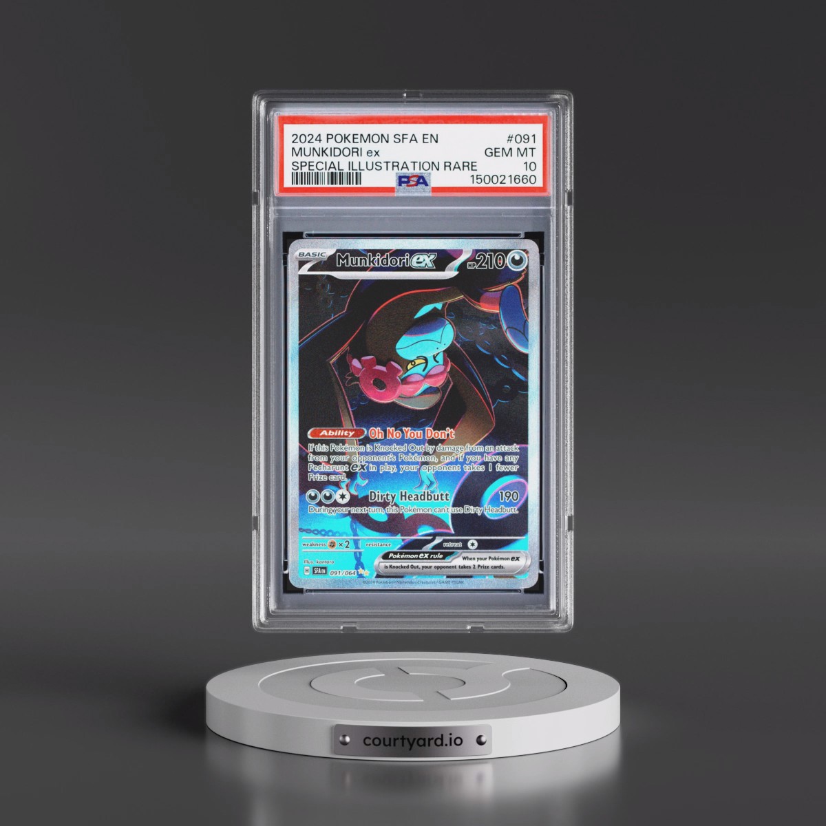 2024 Pokémon Sfa EN-Shrouded Fable #091 Munkidori EX - Holo Special Illustration Rare (PSA 10 GEM MINT)