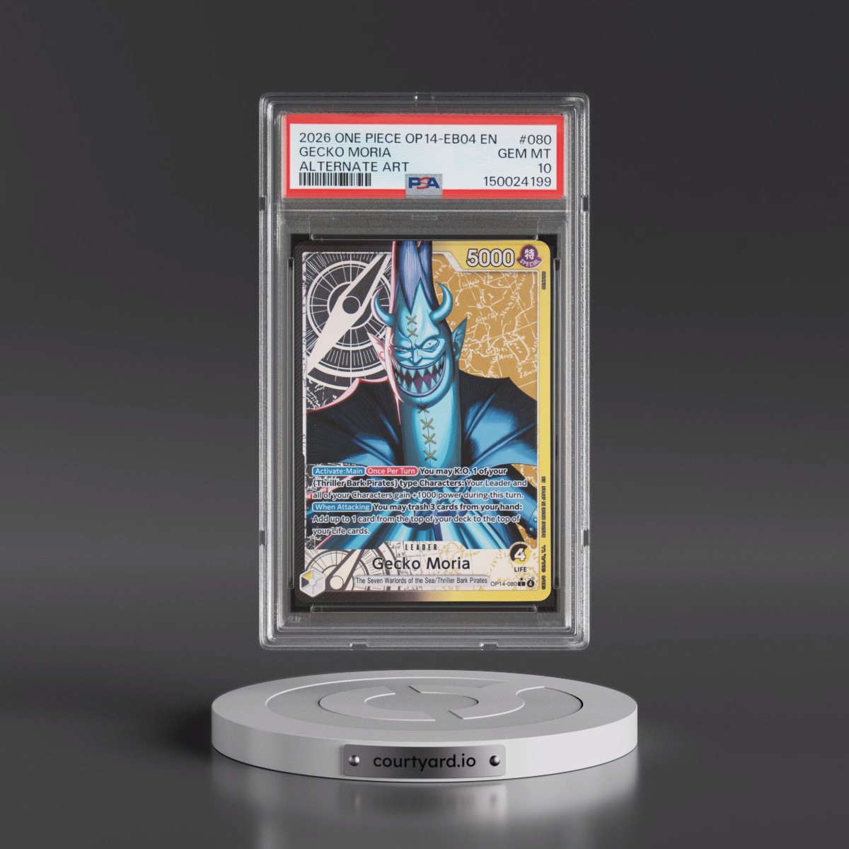 2026 One Piece OP14-EB04-the Azure Sea's Seven #080 Gecko Moria - Alternate Art (PSA 10 GEM MINT)