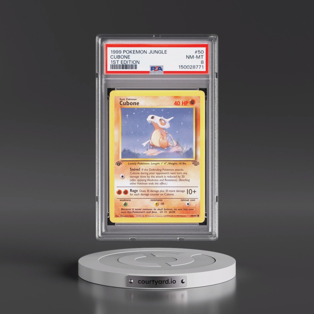 1999 Pokémon Jungle #50 Cubone - 1st Edition (PSA 8 NM-MT)