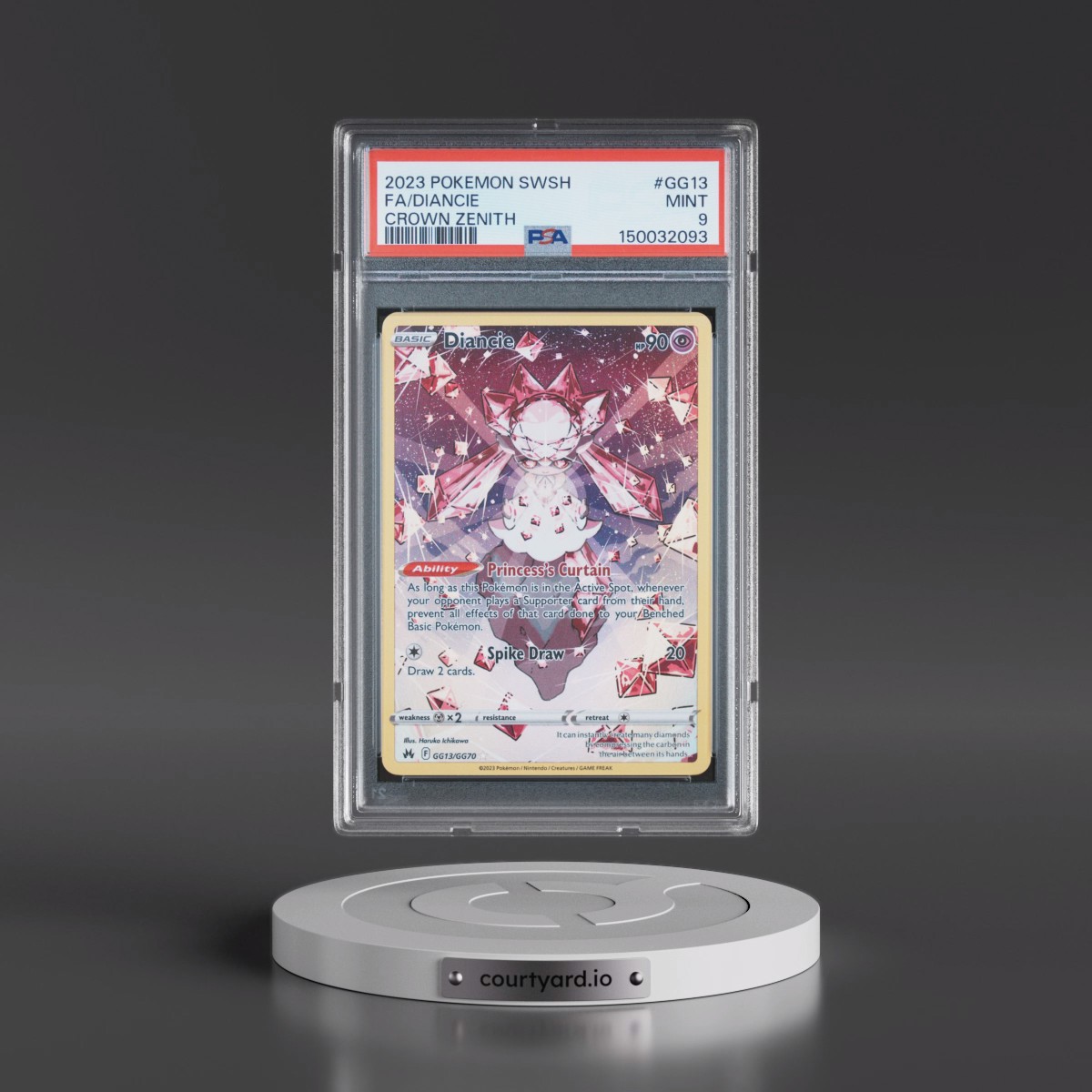 2023 Pokémon Sword and Shield Crown Zenith #GG13 Diancie - Full Art (PSA 9 MINT)