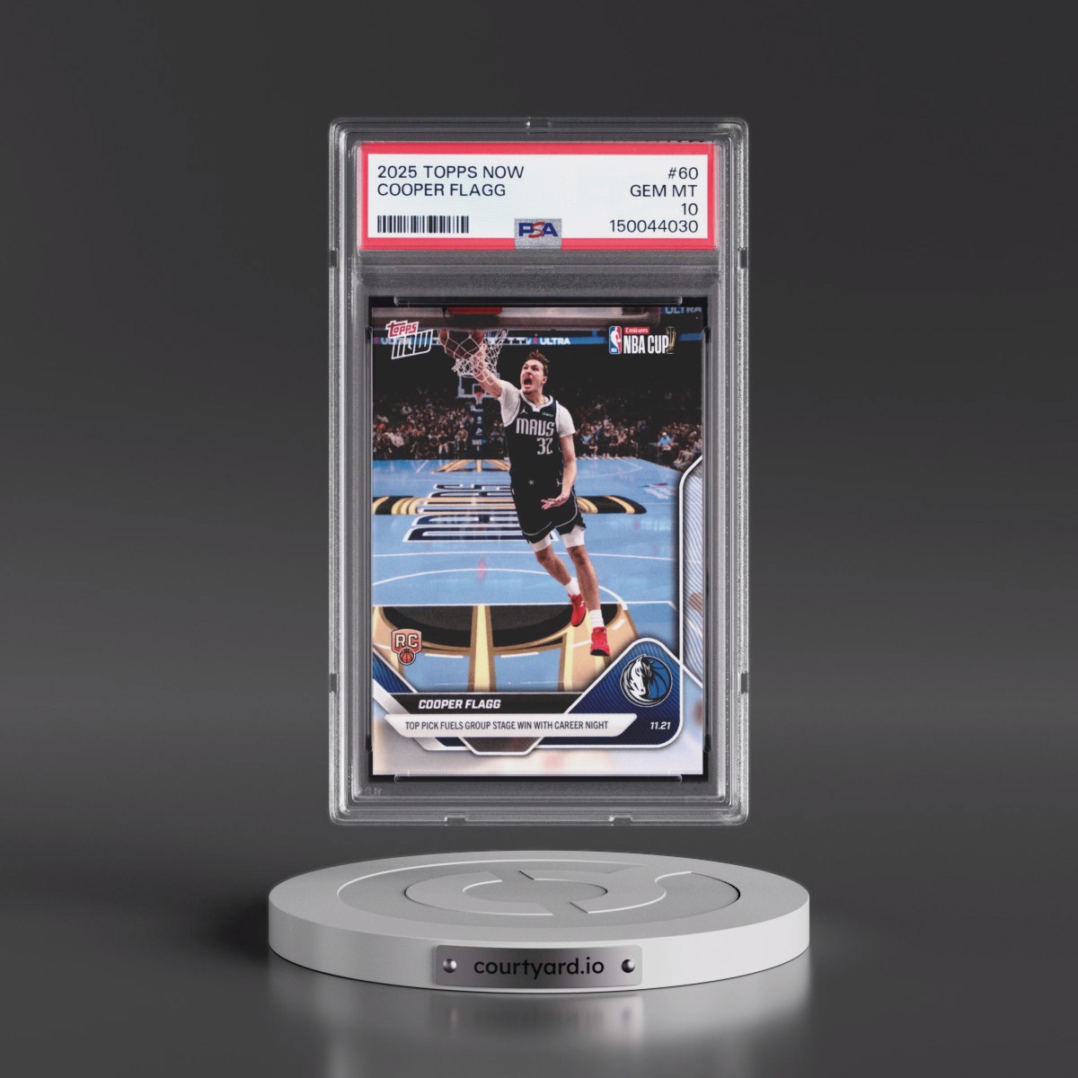 2025 Topps Now #60 Cooper Flagg (PSA 10 GEM MINT)