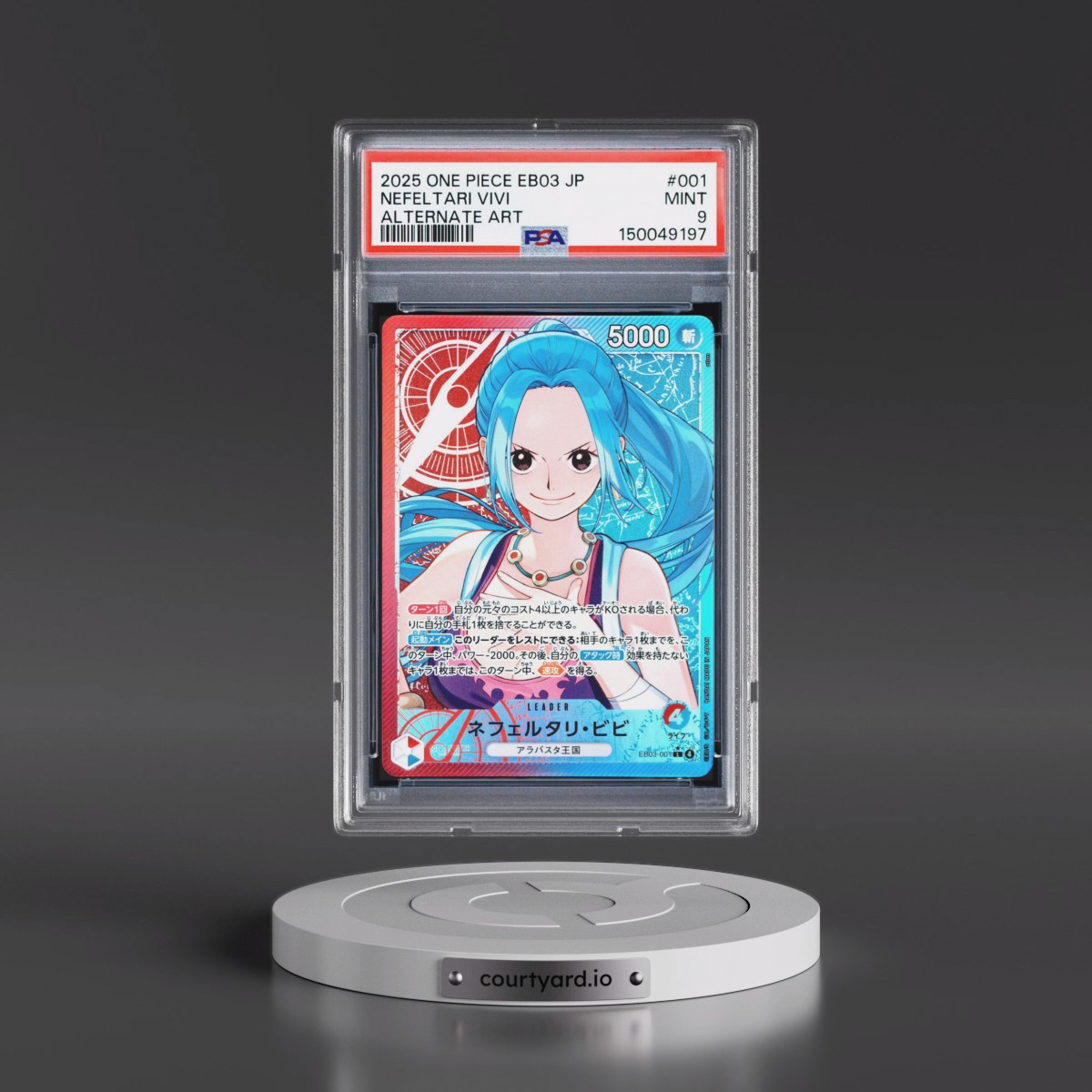 2025 One Piece Japanese EB03-Extra Booster -One Piece Heroines Edition #001 Nefeltari Vivi - Alternate Art (PSA 9 MINT)