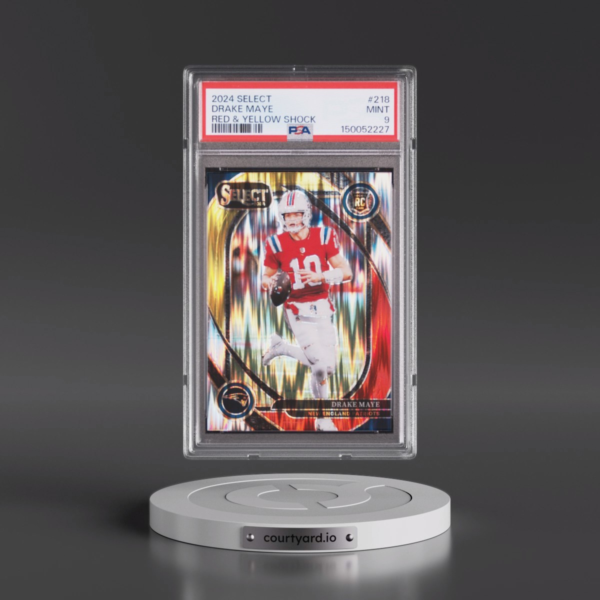 2024 Panini Select #218 Drake Maye - Red & Yellow Shock (PSA 9 MINT)