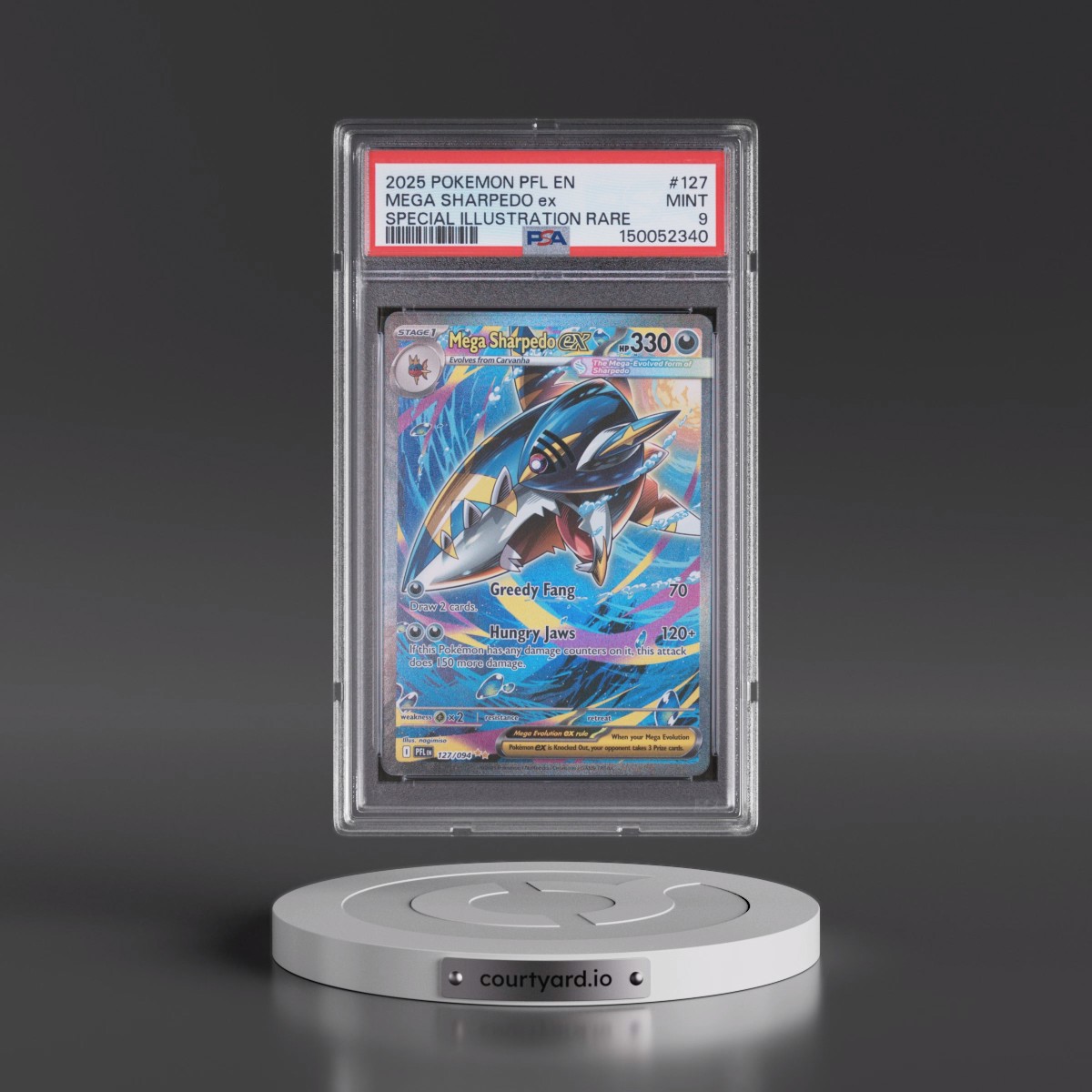 2025 Pokémon Pfl EN-Phantasmal Flames #127 Mega Sharpedo EX - Holo Special Illustration Rare (PSA 9 MINT)