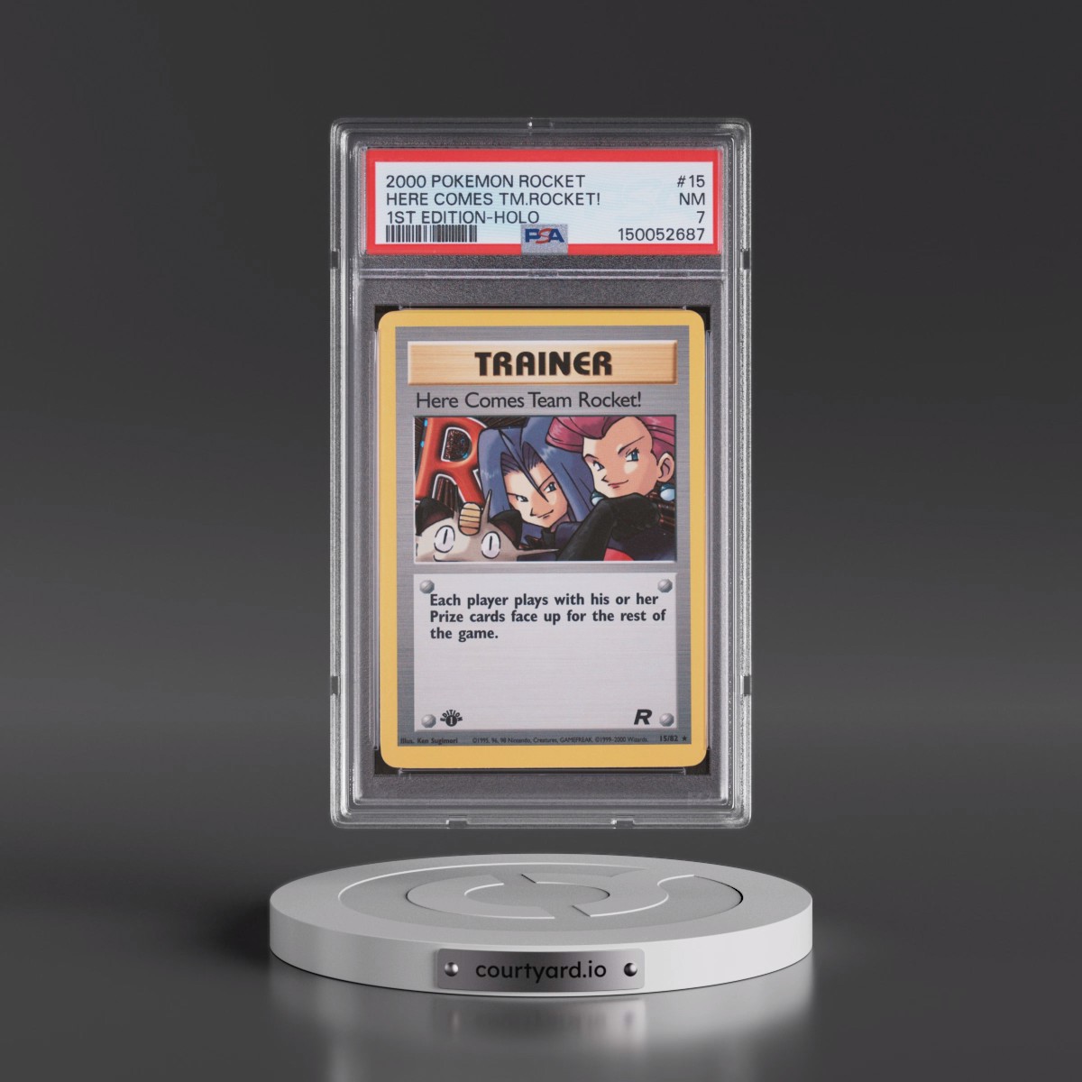 2000 Pokémon Rocket #15 Here Comes Team Rocket! - 1st Edition Holo (PSA 7 NM)