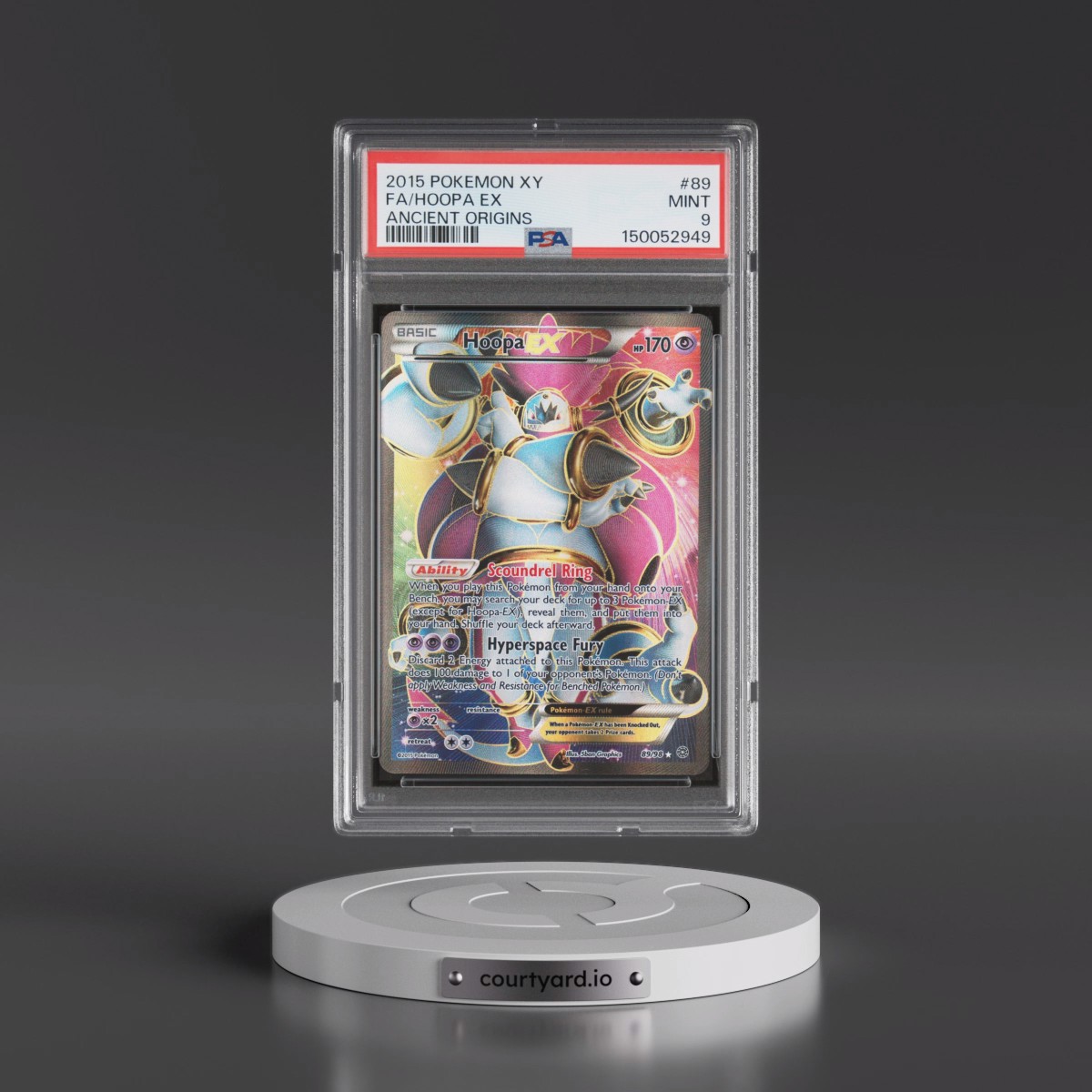 2015 Pokémon XY Ancient Origins #89 Hoopa EX - Holo Full Art (PSA 9 MINT)