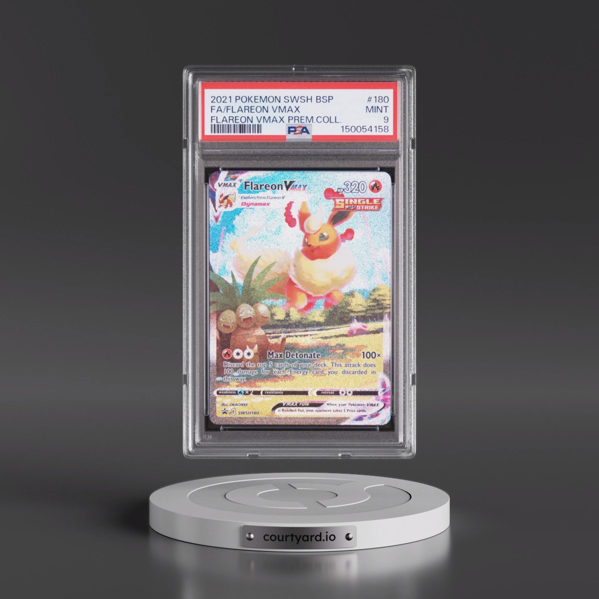 2021 Pokémon Swsh Black Star Promo #180 Flareon Vmax - Full Art Flareon Vmax Premium Collection (PSA 9 MINT)