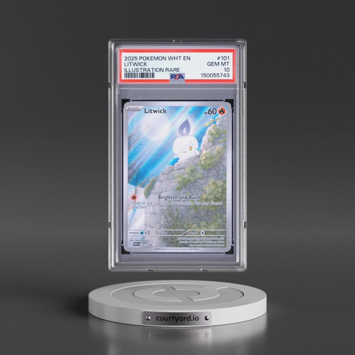 2025 Pokémon Wht EN-White Flare #101 Litwick - Illustration Rare (PSA 10 GEM MINT)