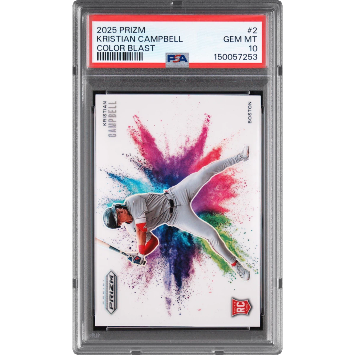 2025 Panini Prizm Color Blast #2 Kristian Campbell (PSA 10 GEM MINT)