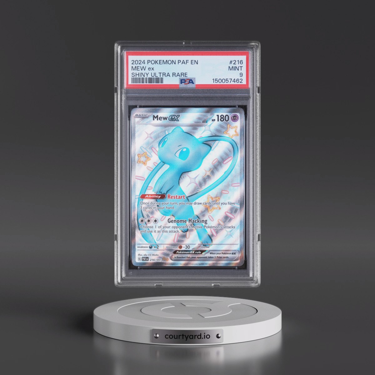 2024 Pokémon Paf EN-Paldean Fates #216 Mew EX - Holo Shiny Ultra Rare (PSA 9 MINT)