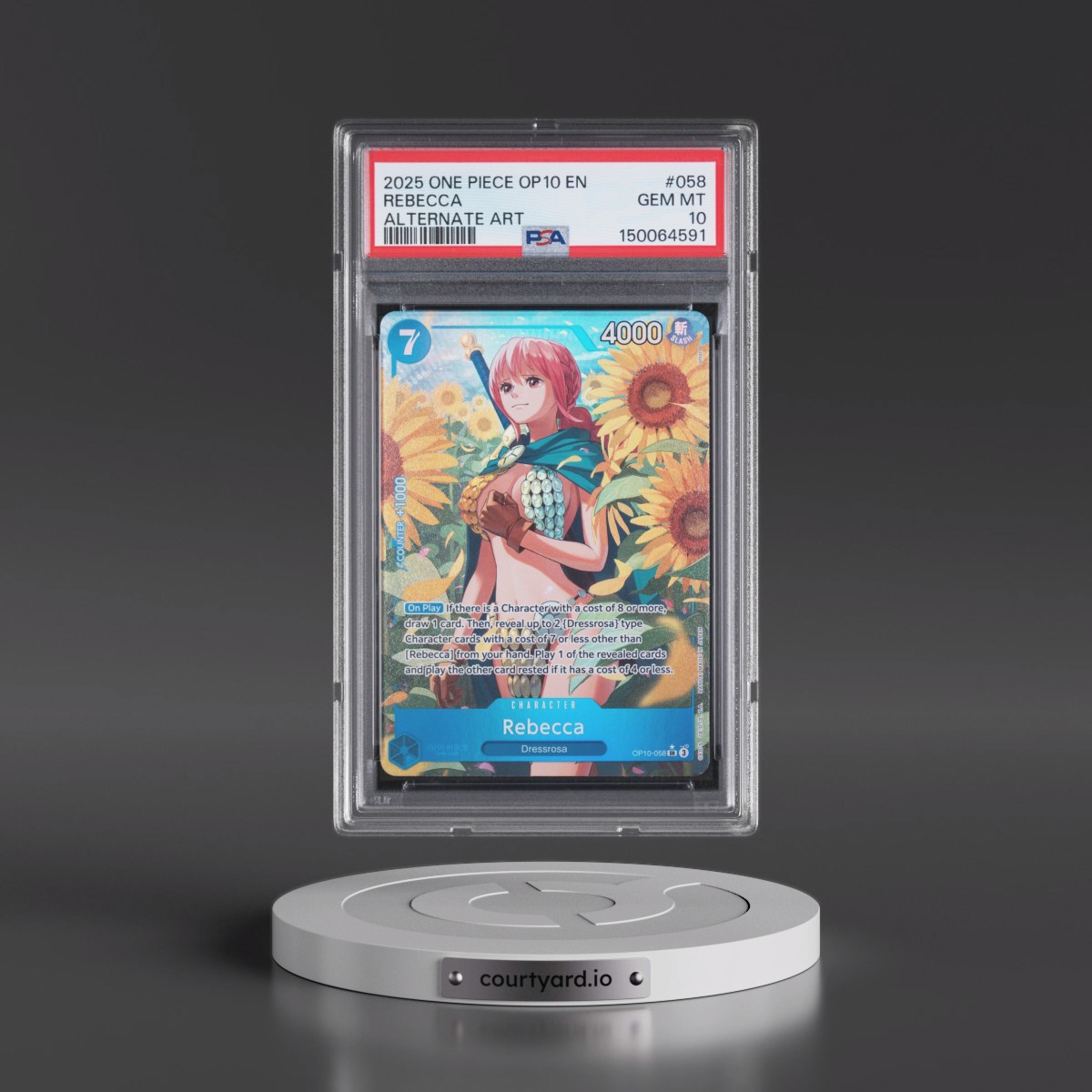 2025 One Piece OP10-Royal Blood #058 Rebecca - Alternate Art (PSA 10 GEM MINT)
