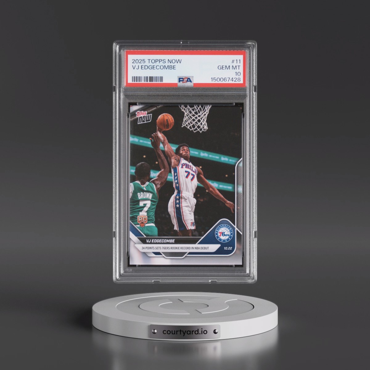 2025 Topps Now #11 VJ Edgecombe (PSA 10 GEM MINT)
