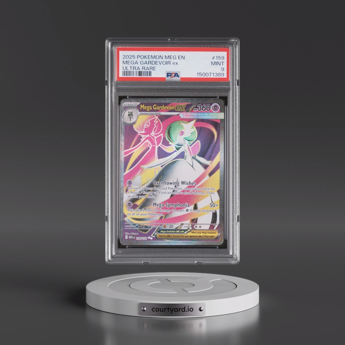 2025 Pokémon Meg EN-Mega Evolution #159 Mega Gardevoir EX - Holo Ultra Rare (PSA 9 MINT)