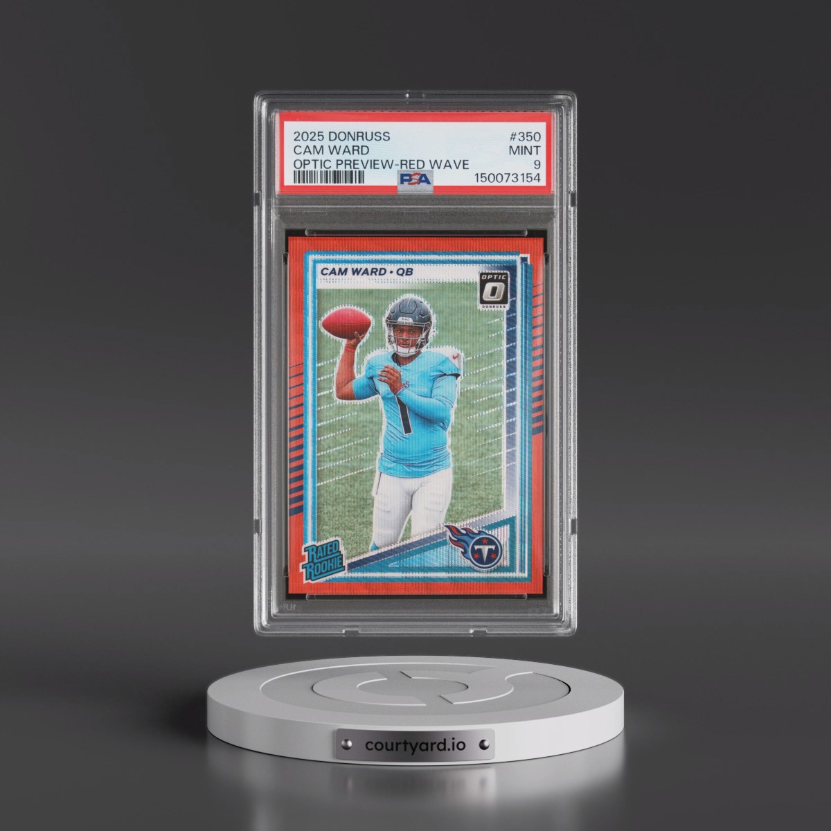 2025 Panini Donruss #350 Cam Ward - Optic Preview-Red Wave (PSA 9 MINT)