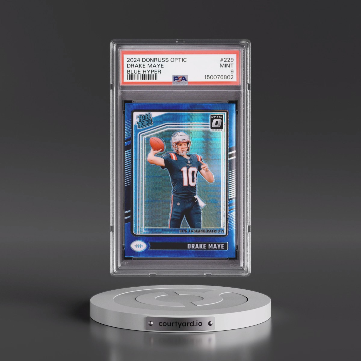 2024 Panini Donruss Optic #229 Drake Maye - Blue Hyper (PSA 9 MINT)