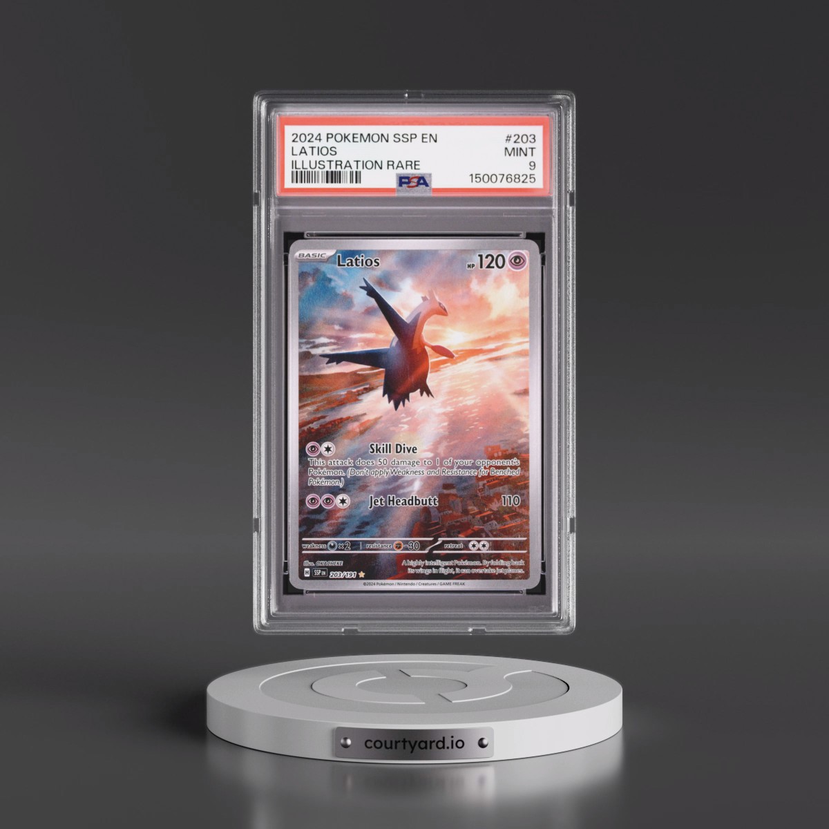2024 Pokémon Ssp EN-Surging Sparks #203 Latios - Illustration Rare (PSA 9 MINT)