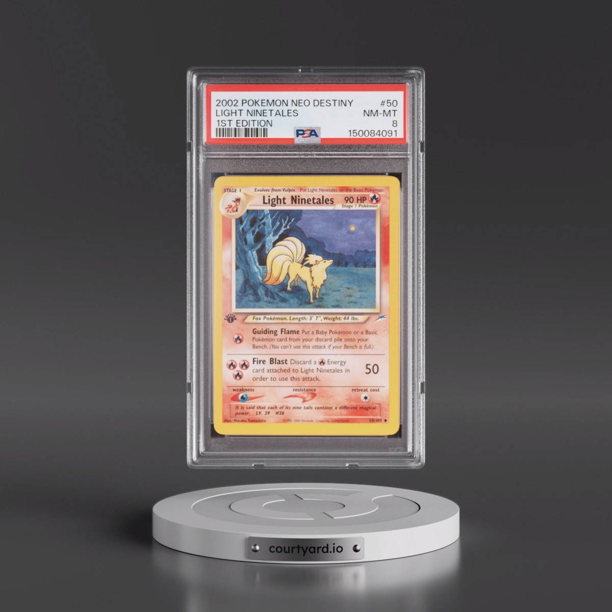 2002 Pokémon Neo Destiny #50 Light Ninetales - 1st Edition (PSA 8 NM-MT)
