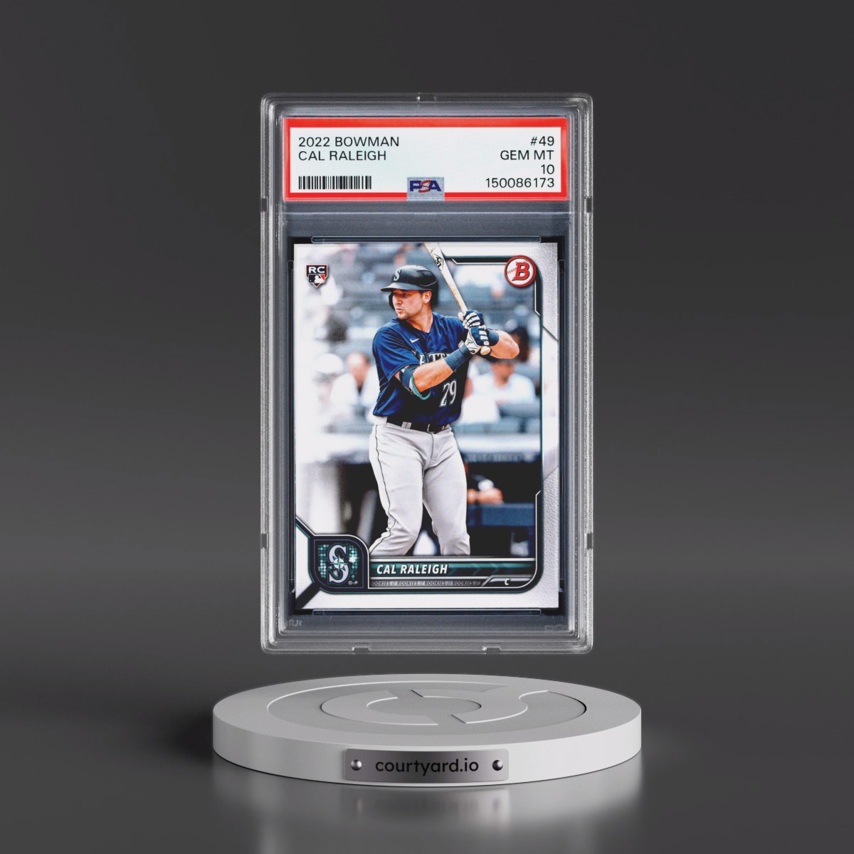 2022 Bowman #49 Cal Raleigh (PSA 10 GEM MINT)