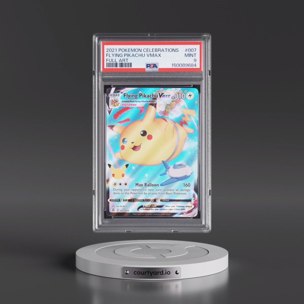 2021 Pokémon Celebrations #007 Flying Pikachu Vmax - Full Art (PSA 9 MINT)