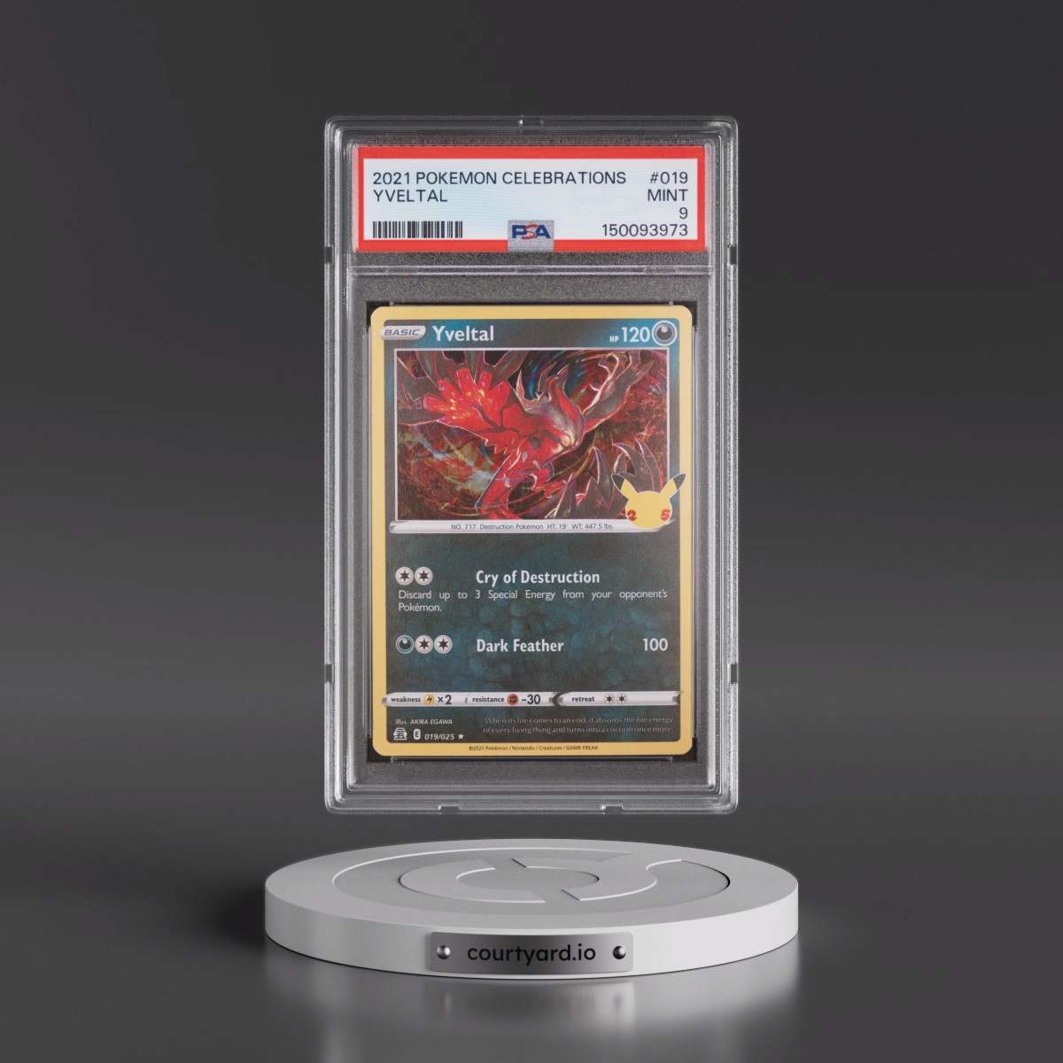 2021 Pokémon Celebrations #019 Yveltal (PSA 9 MINT)