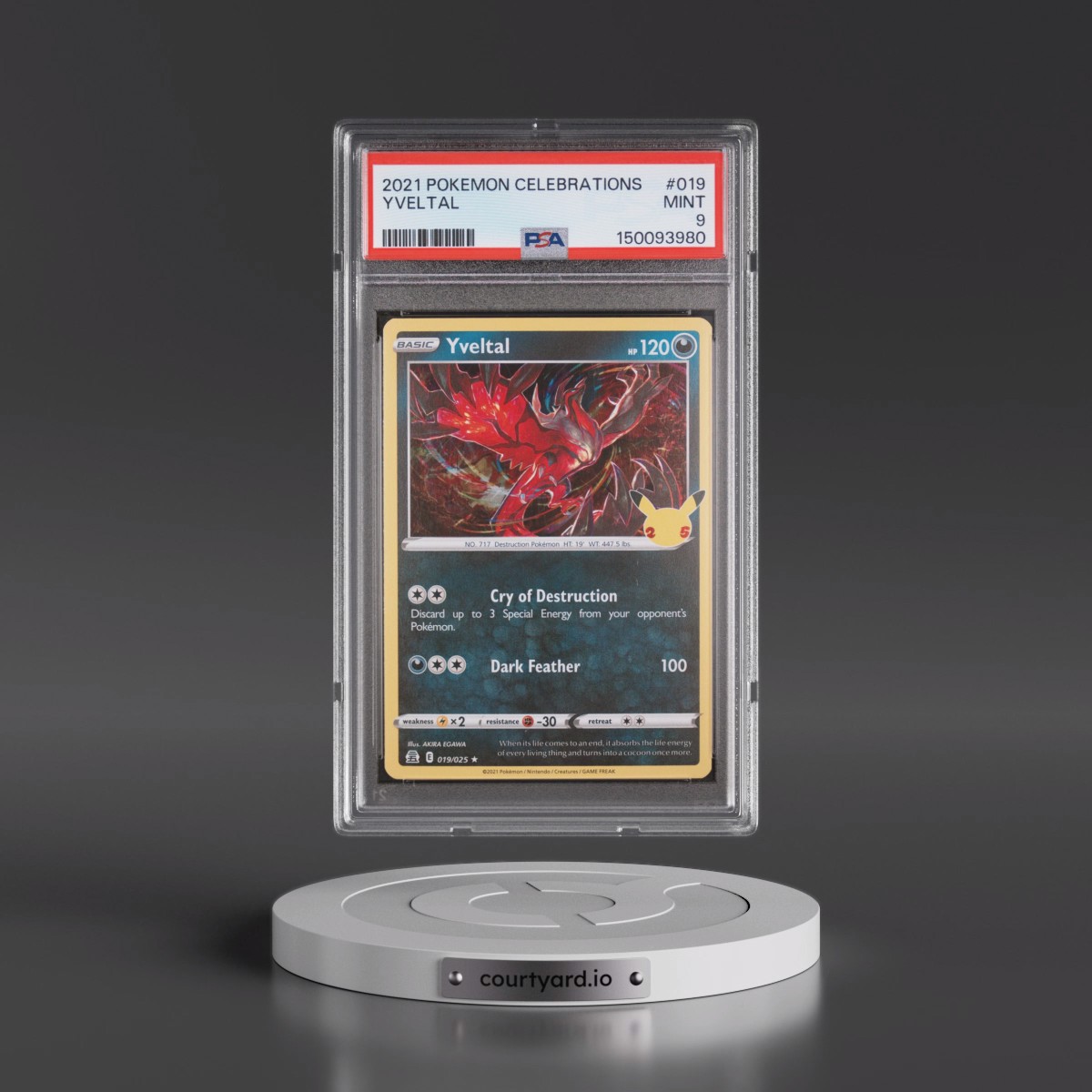 2021 Pokémon Celebrations #019 Yveltal (PSA 9 MINT)