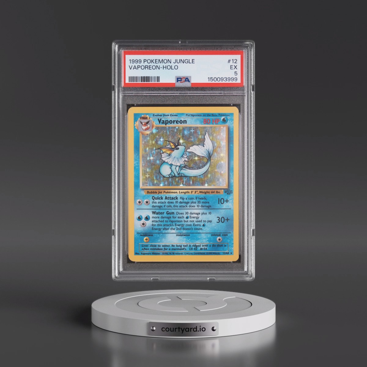 1999 Pokémon Jungle #12 Vaporeon - Holo (PSA 5 EX)