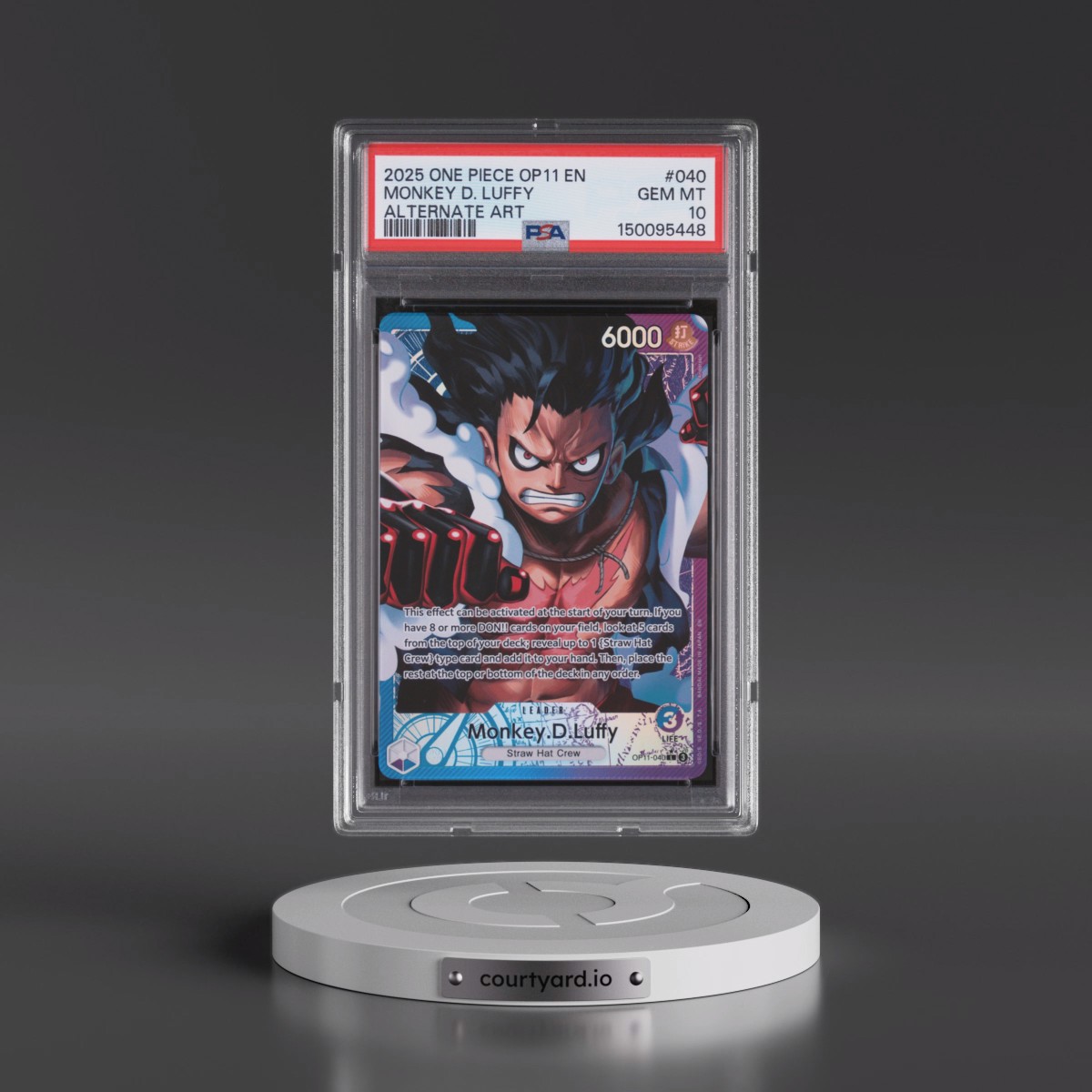 2025 One Piece OP11-A Fist of Divine Speed #040 Monkey D. Luffy - Alternate Art (PSA 10 GEM MINT)