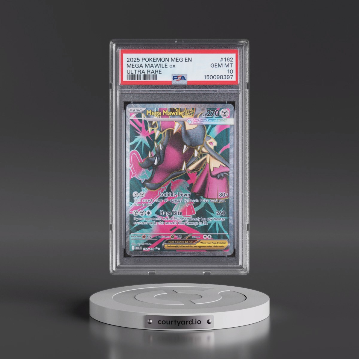 2025 Pokémon Meg EN-Mega Evolution #162 Mega Mawile EX - Holo Ultra Rare (PSA 10 GEM MINT)