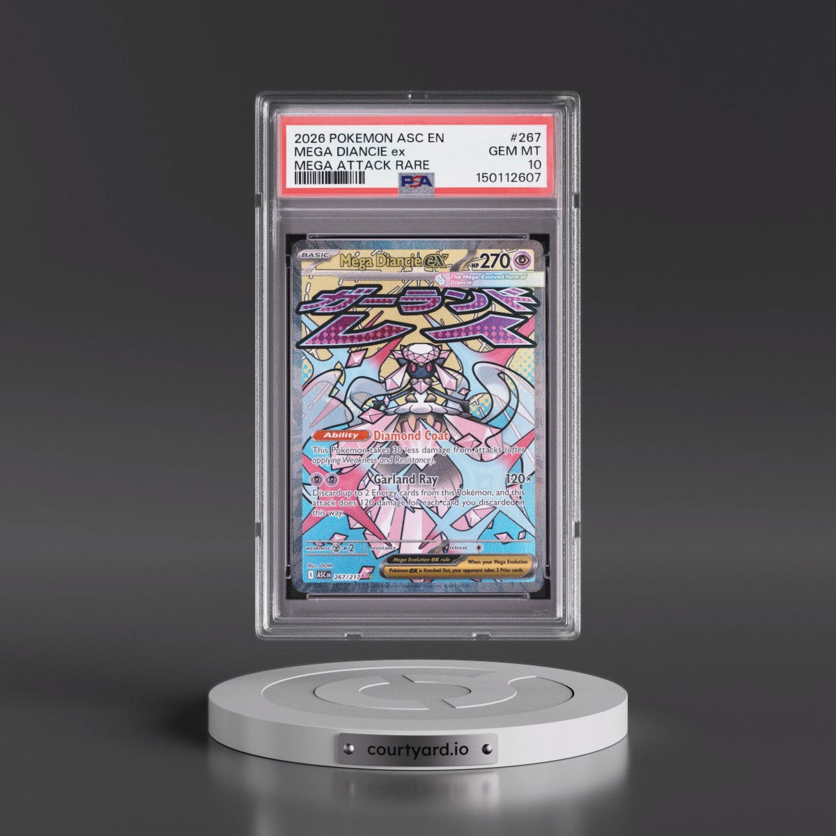 2026 Pokémon Asc EN-Ascended Heroes #267 Mega Diancie EX - Holo Mega Attack Rare (PSA 10 GEM MINT)