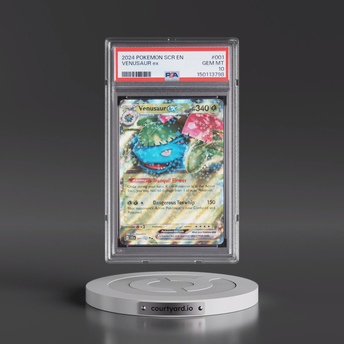 2024 Pokémon Scr EN-Stellar Crown #001 Venusaur EX - Holo (PSA 10 GEM MINT)